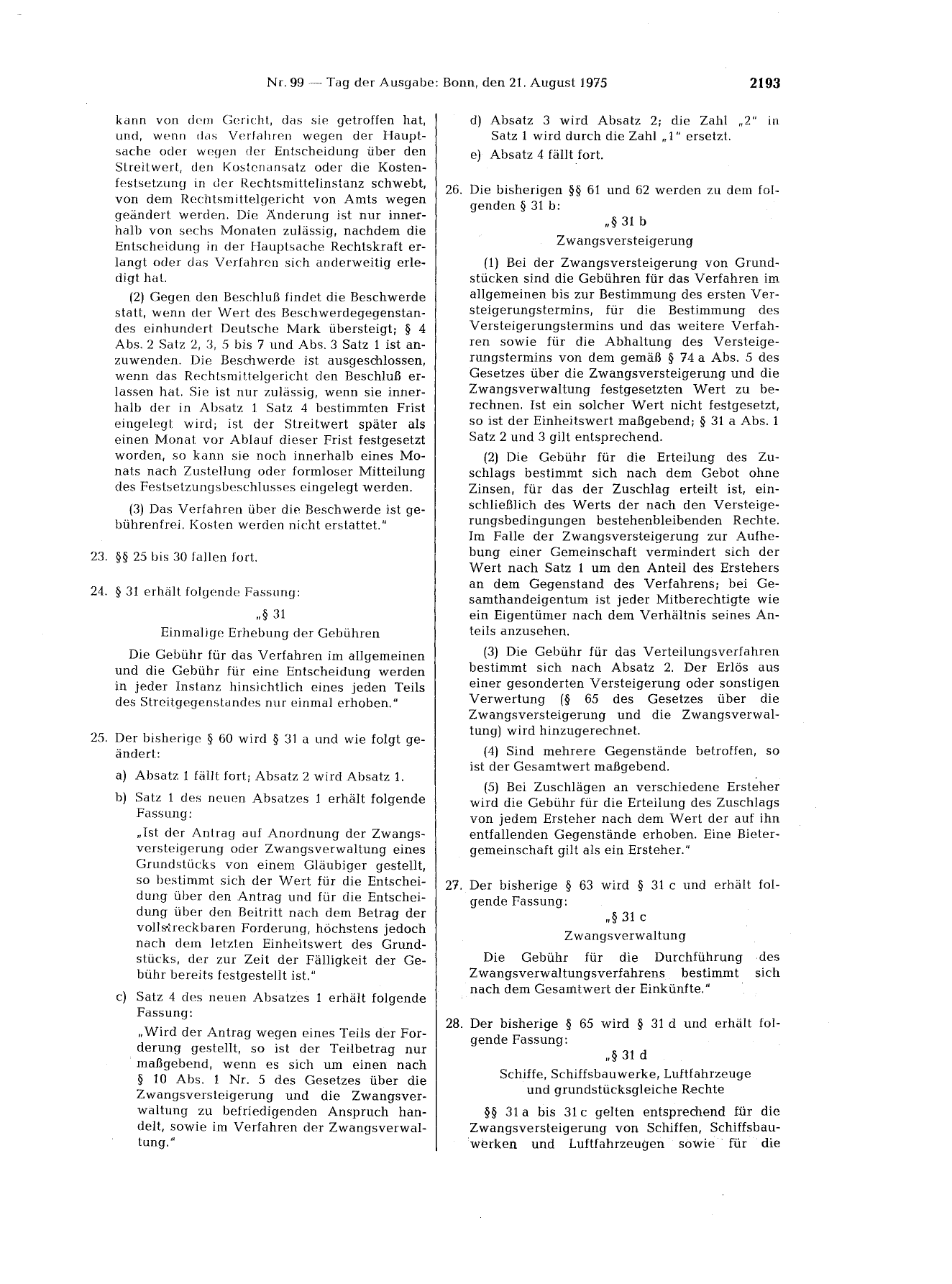 BGBl. 1975, Seite 2193 — Originalseite als Abbildung