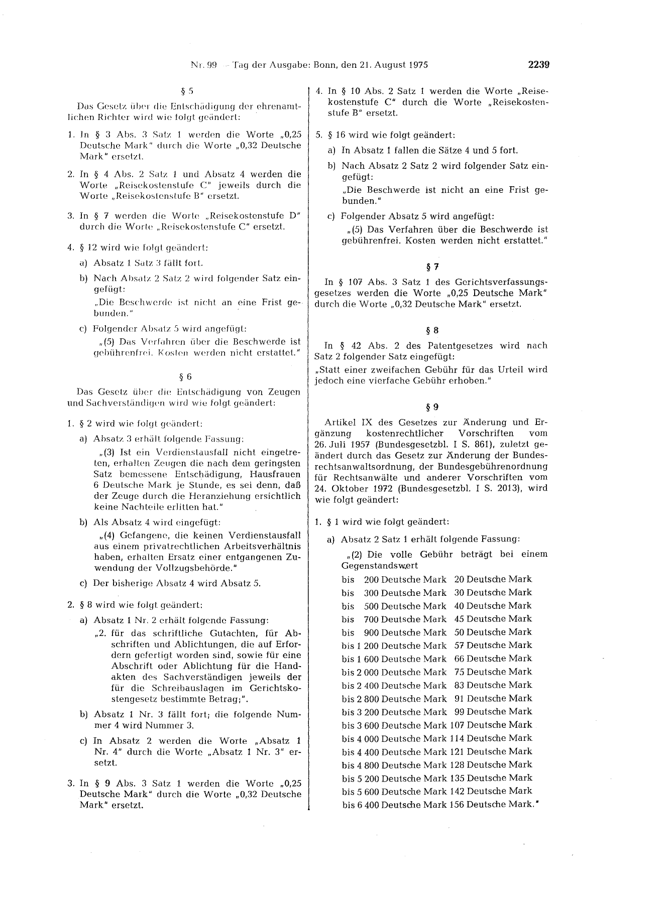BGBl. 1975, Seite 2239 — Originalseite als Abbildung