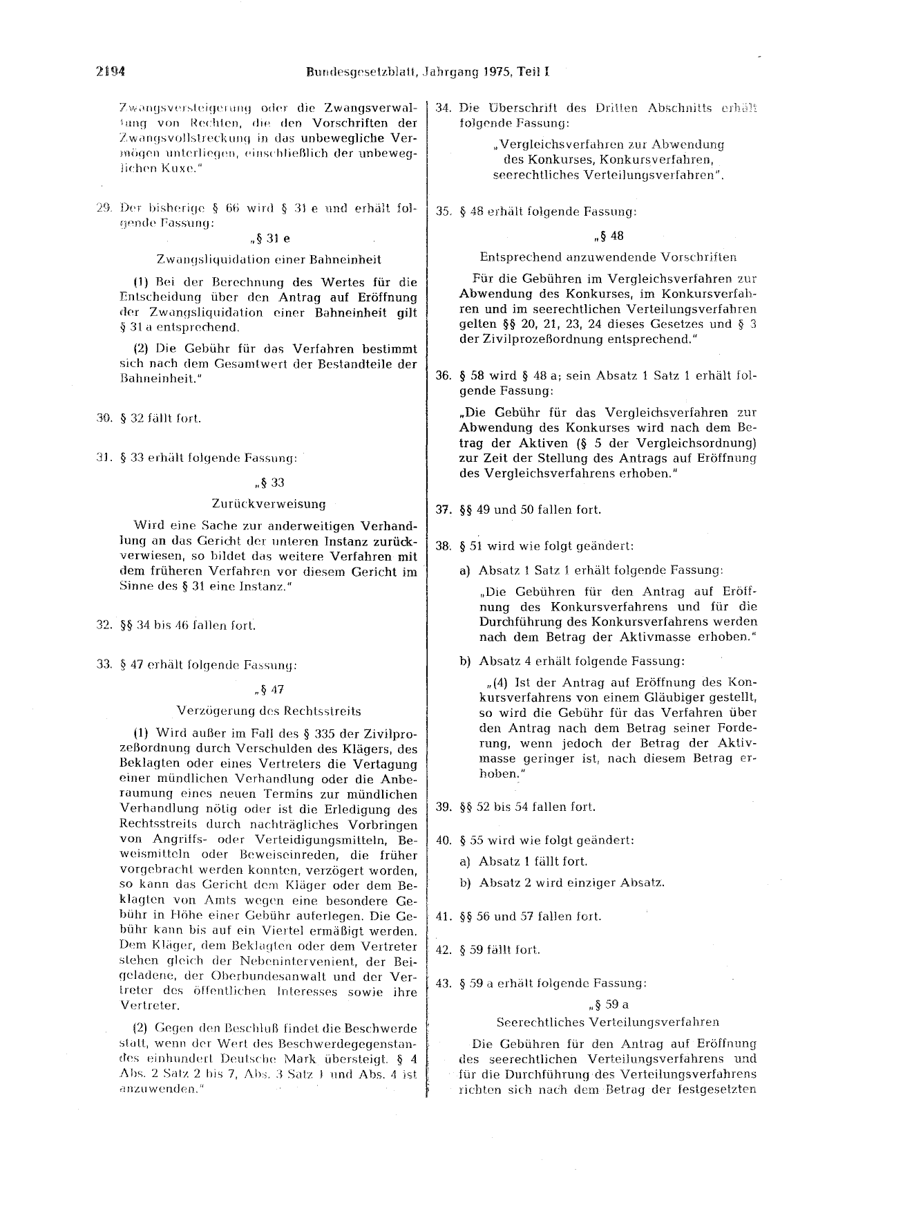 BGBl. 1975, Seite 2194 — Originalseite als Abbildung