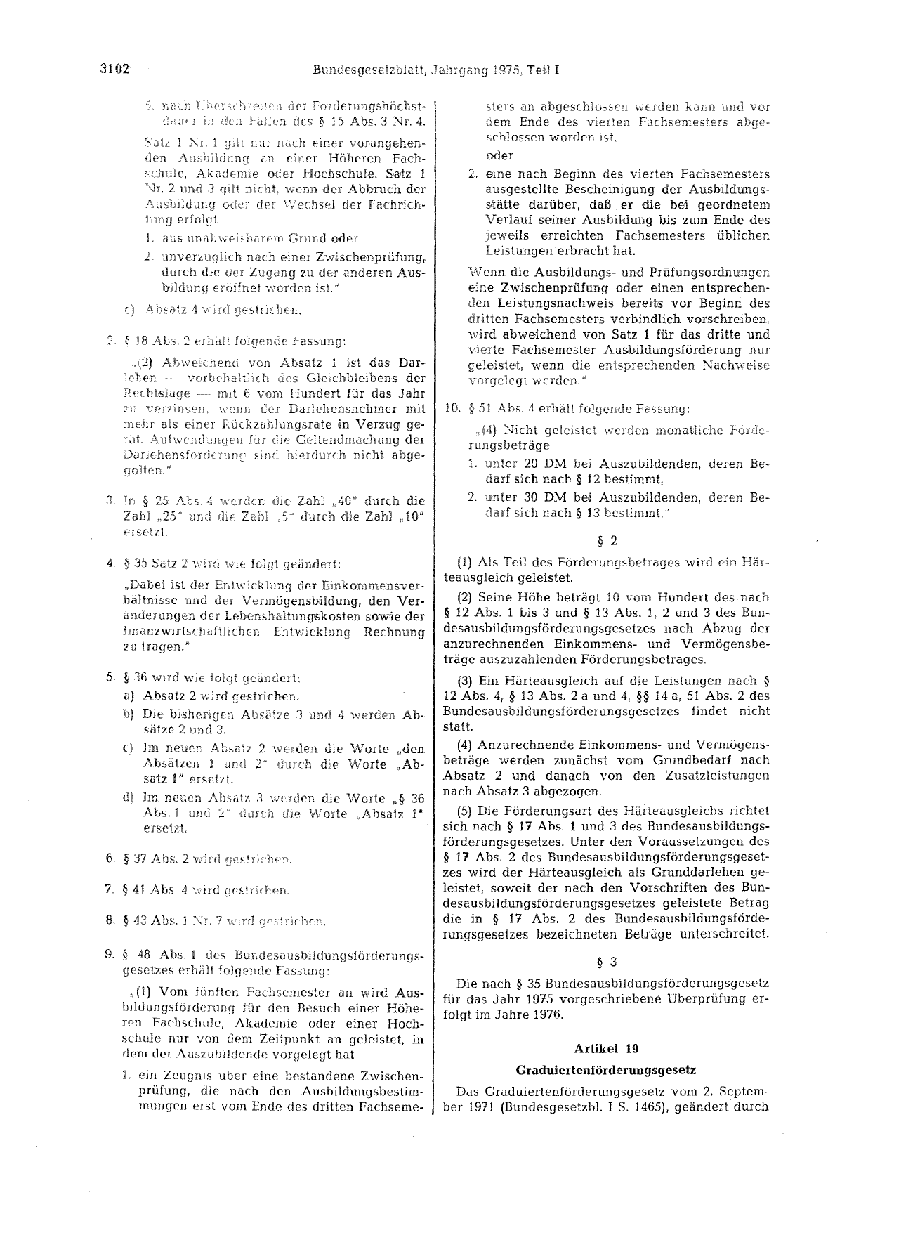 BGBl. 1975, Seite 3102 — Originalseite als Abbildung
