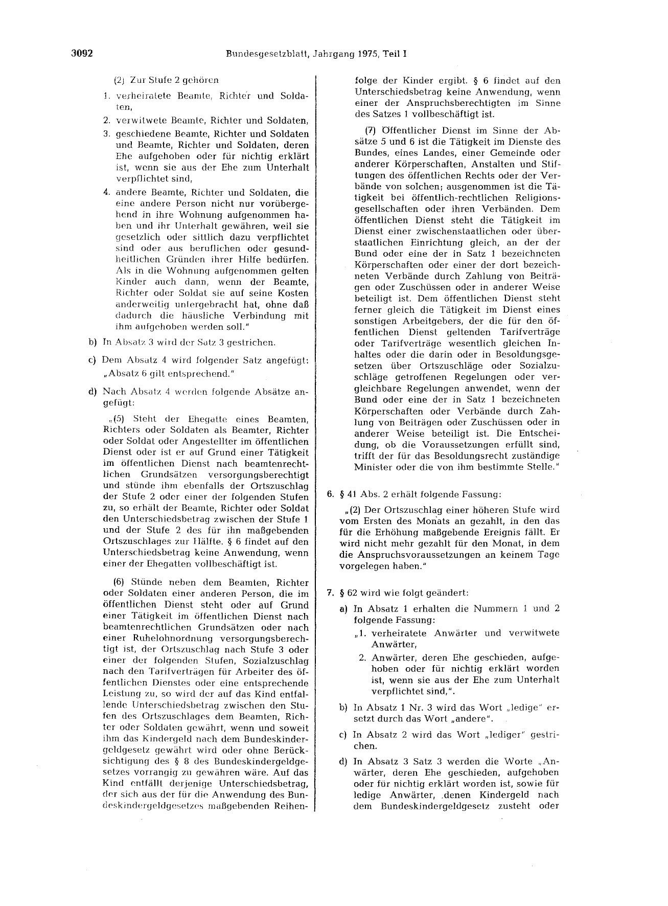 BGBl. 1975, Seite 3092 — Originalseite als Abbildung