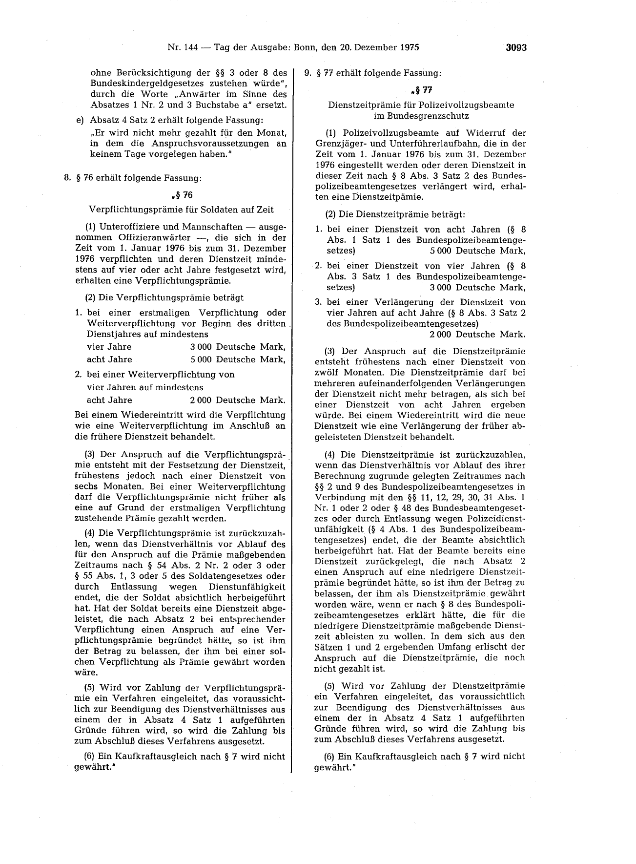 BGBl. 1975, Seite 3093 — Originalseite als Abbildung