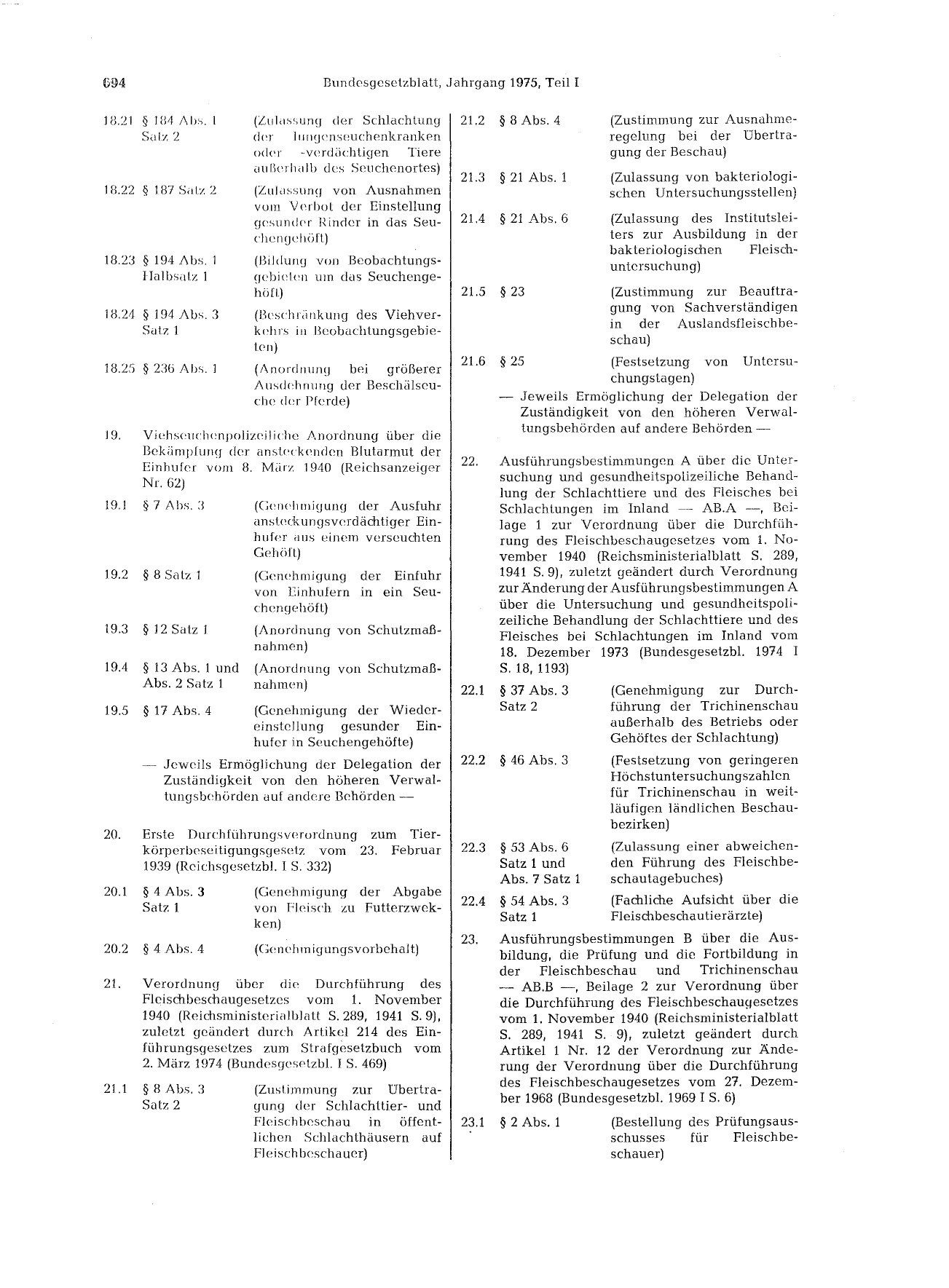 BGBl. 1975, Seite 694 — Originalseite als Abbildung