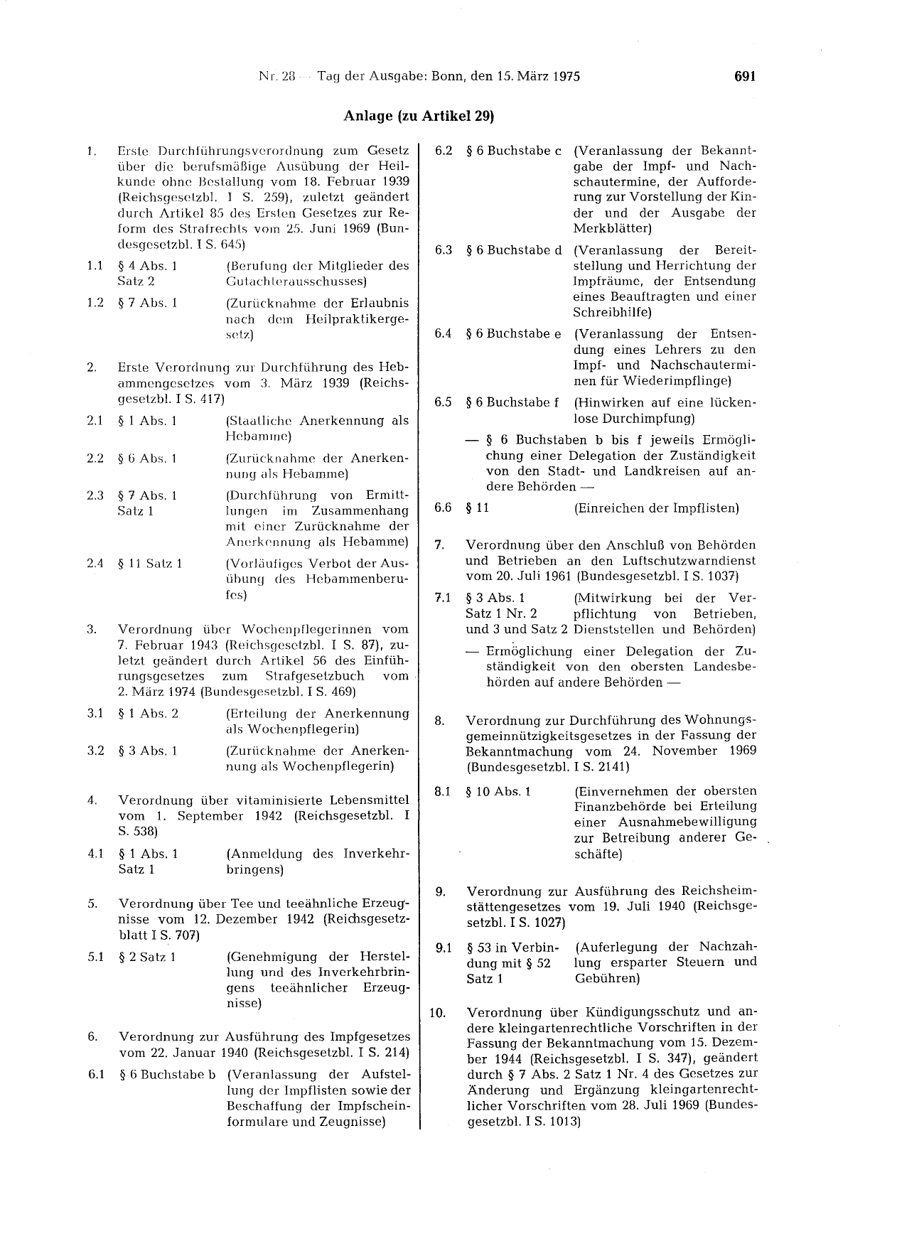 BGBl. 1975, Seite 691 — Originalseite als Abbildung