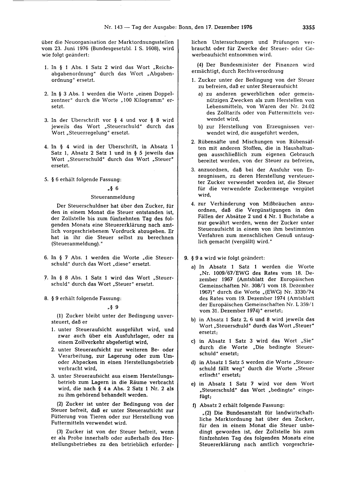 BGBl. 1976, Seite 3355 — Originalseite als Abbildung