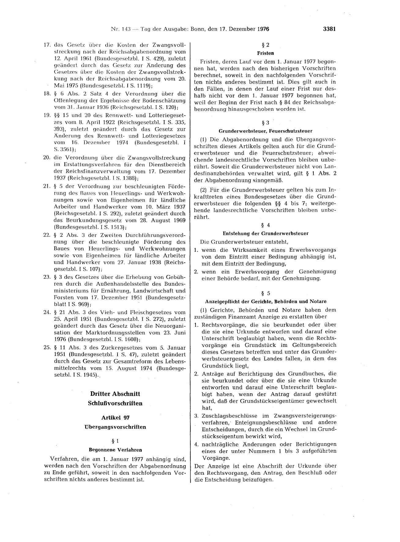 BGBl. 1976, Seite 3381 — Originalseite als Abbildung