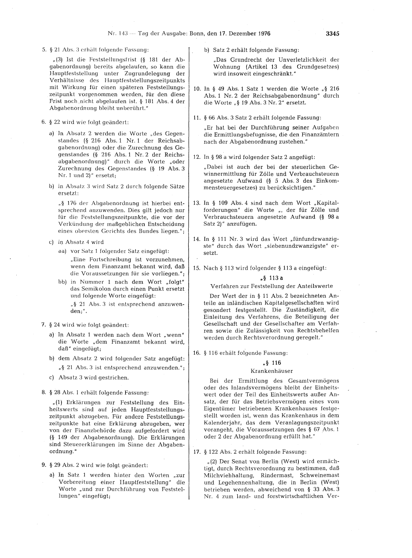BGBl. 1976, Seite 3345 — Originalseite als Abbildung