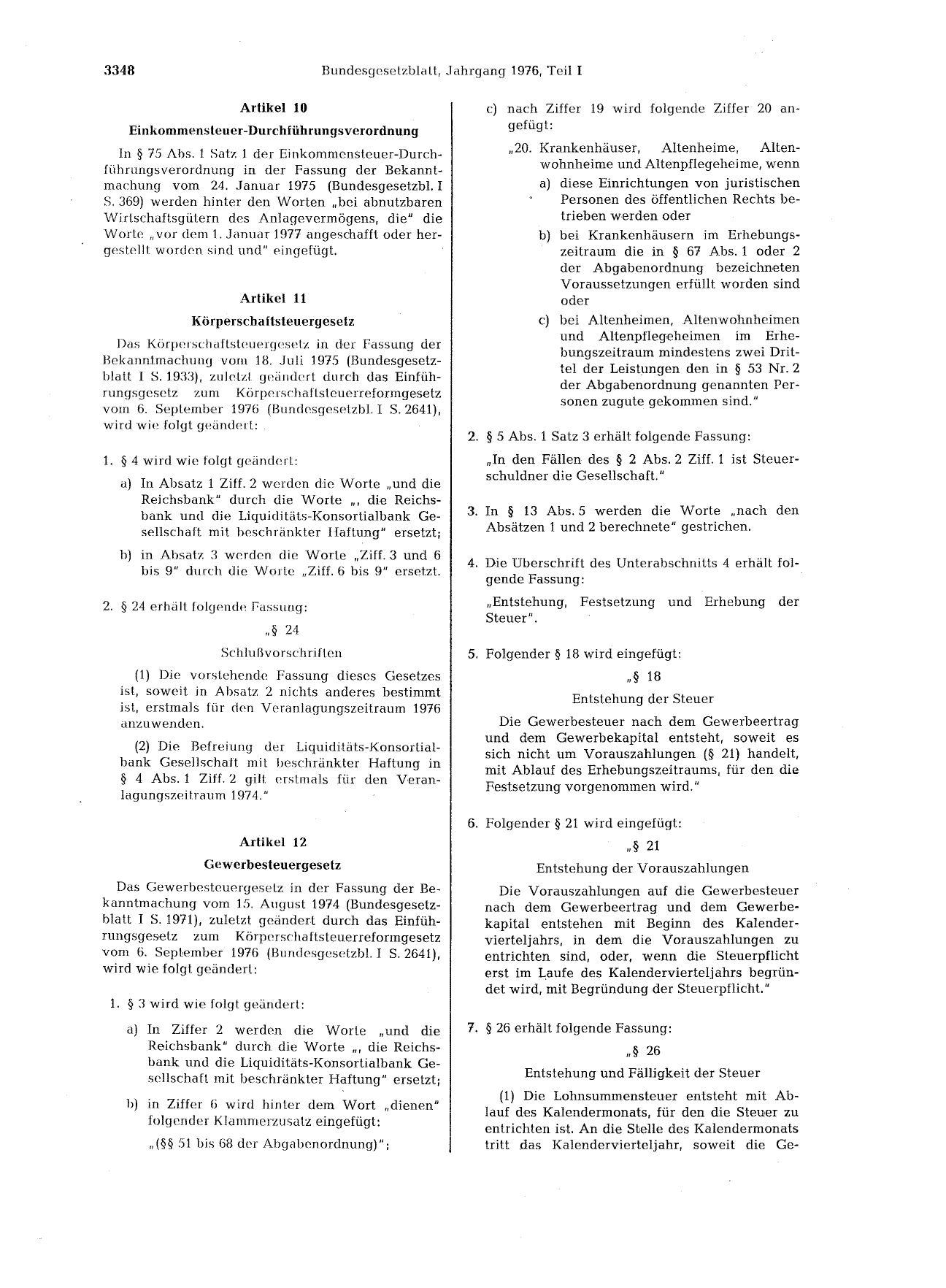 BGBl. 1976, Seite 3348 — Originalseite als Abbildung