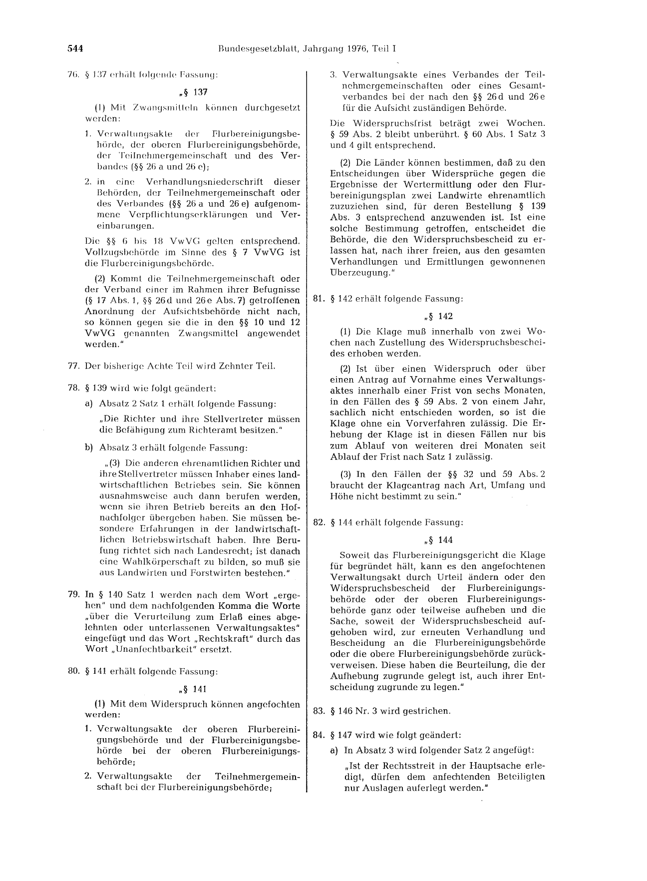 BGBl. 1976, Seite 544 — Originalseite als Abbildung