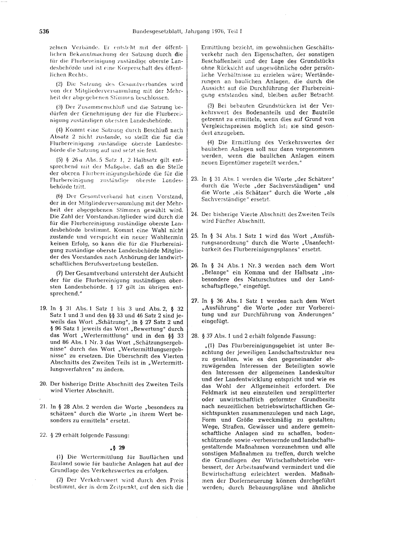 BGBl. 1976, Seite 536 — Originalseite als Abbildung