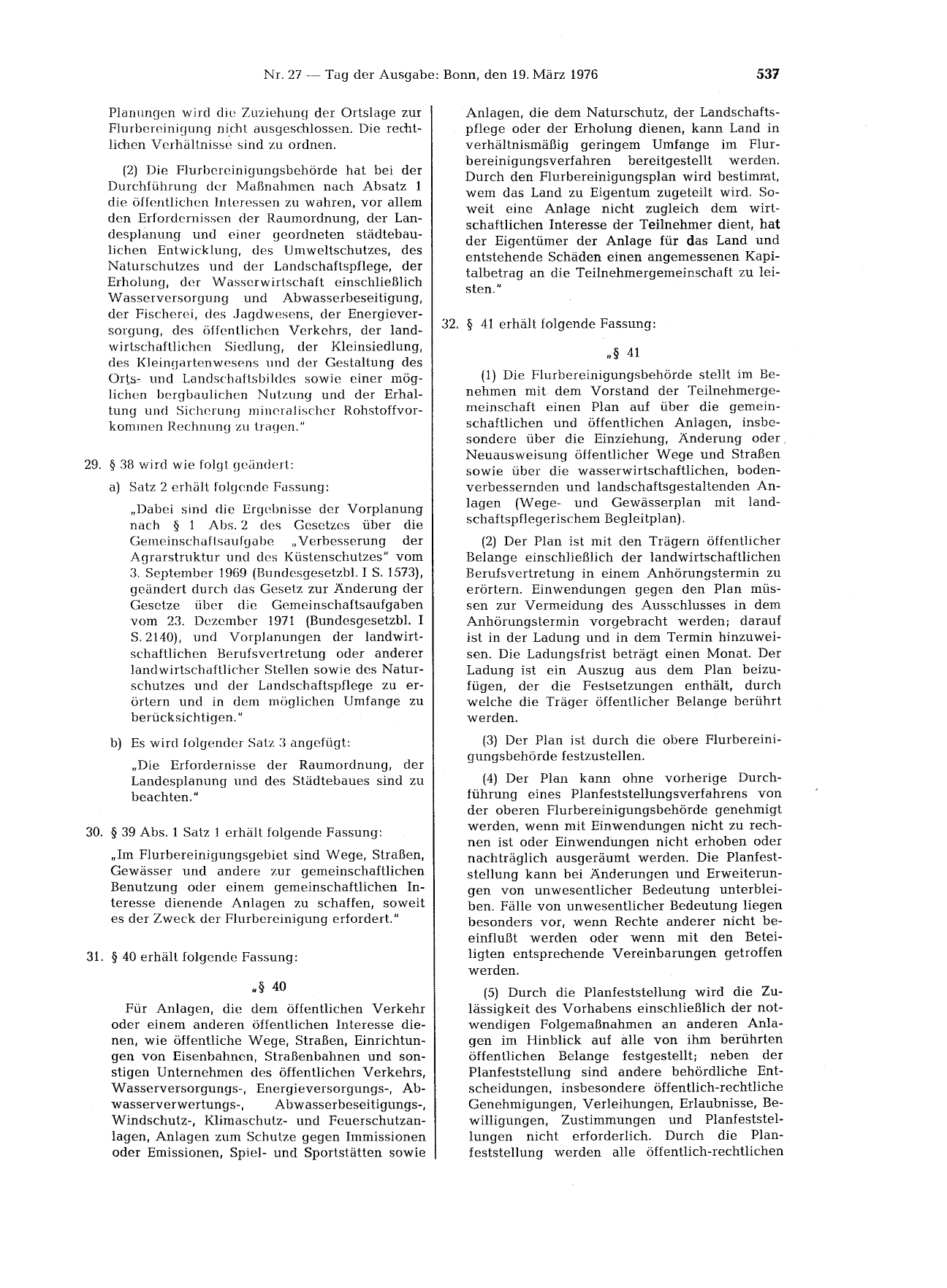 BGBl. 1976, Seite 537 — Originalseite als Abbildung