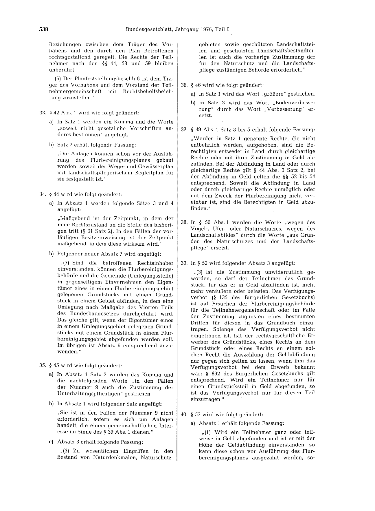 BGBl. 1976, Seite 538 — Originalseite als Abbildung