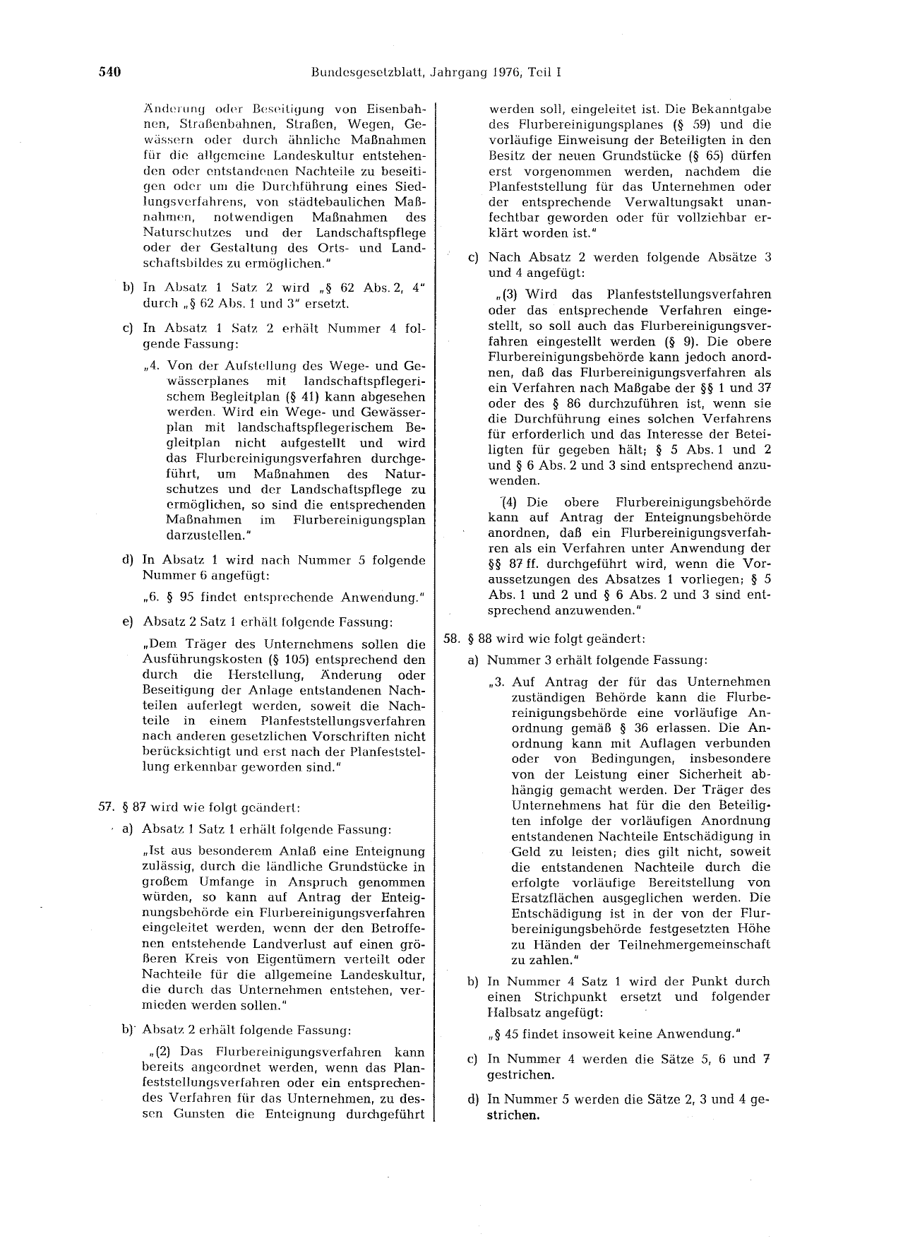 BGBl. 1976, Seite 540 — Originalseite als Abbildung