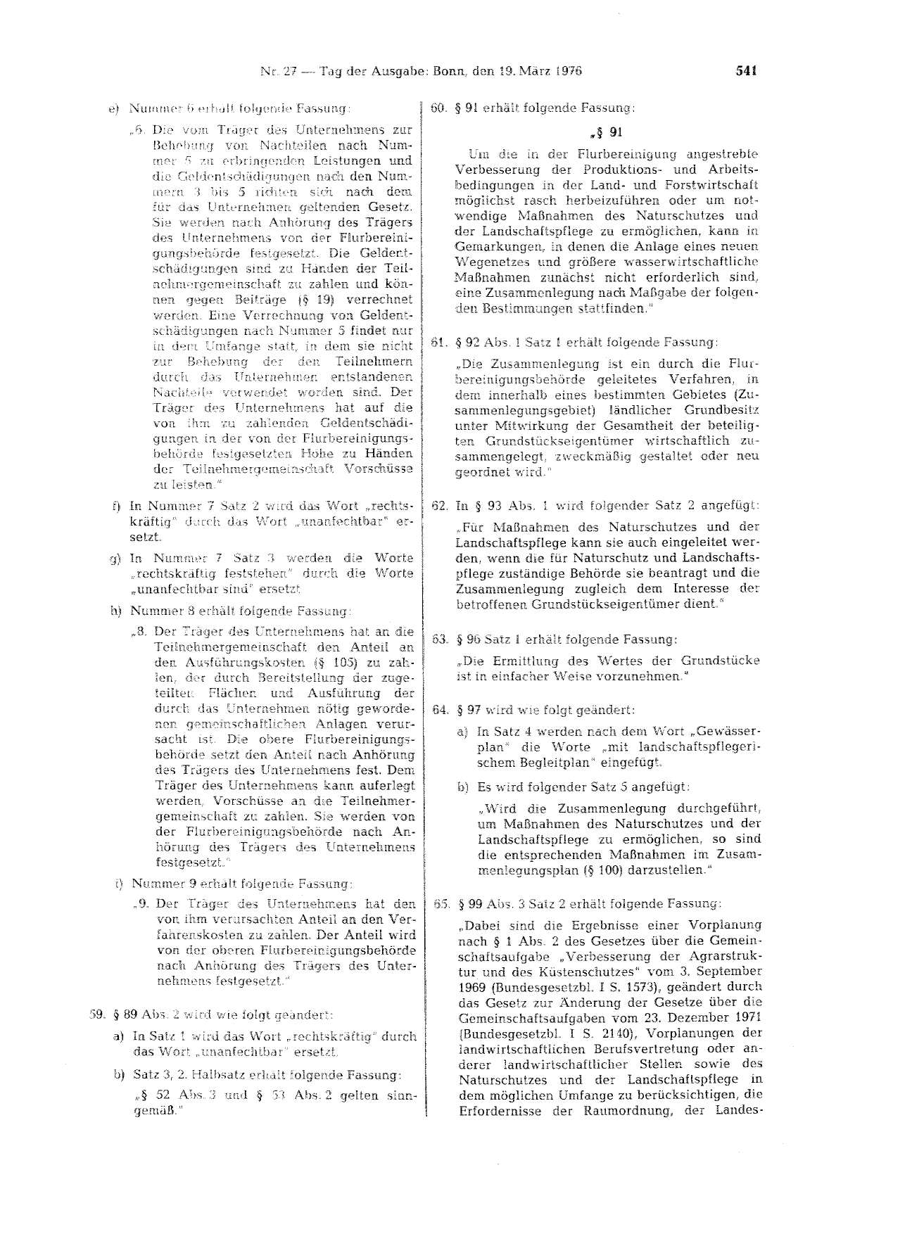 BGBl. 1976, Seite 541 — Originalseite als Abbildung