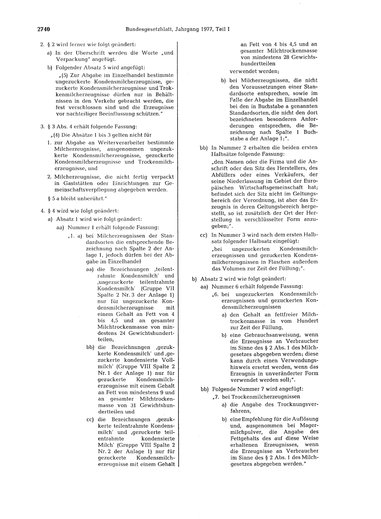 BGBl. 1977, Seite 2740 — Originalseite als Abbildung