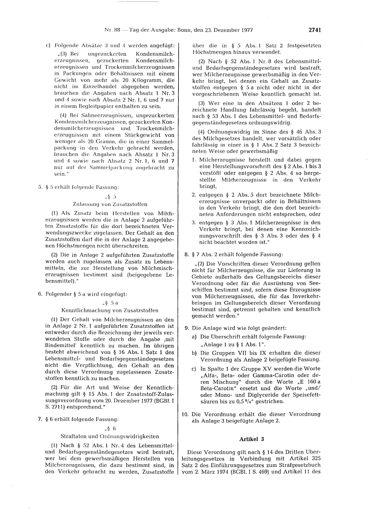 BGBl. 1977, Seite 2741 — Originalseite als Abbildung