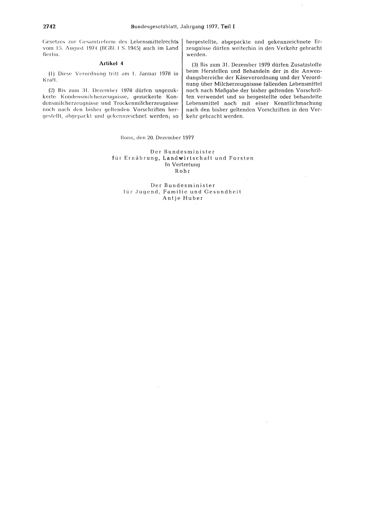 BGBl. 1977, Seite 2742 — Originalseite als Abbildung