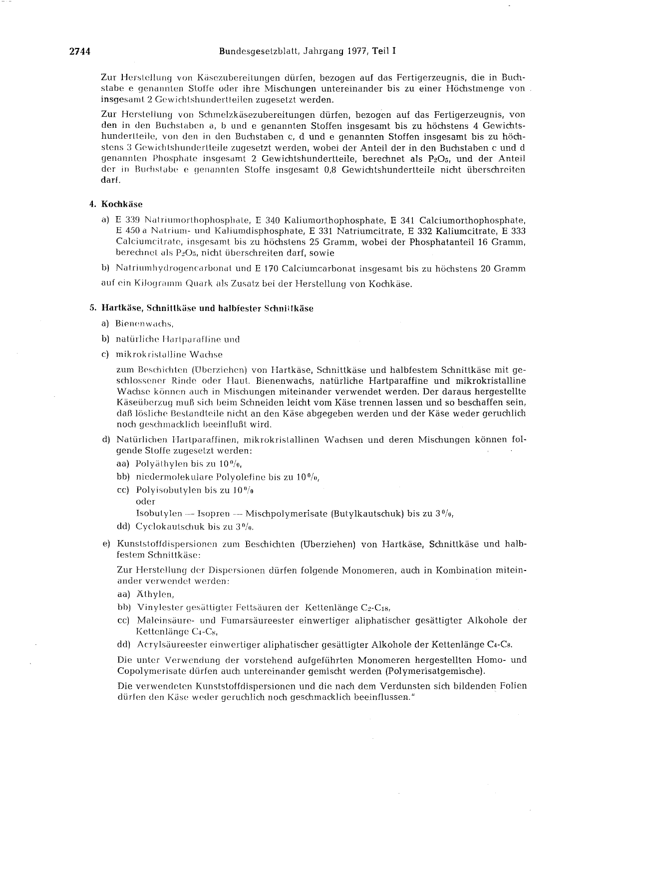 BGBl. 1977, Seite 2744 — Originalseite als Abbildung