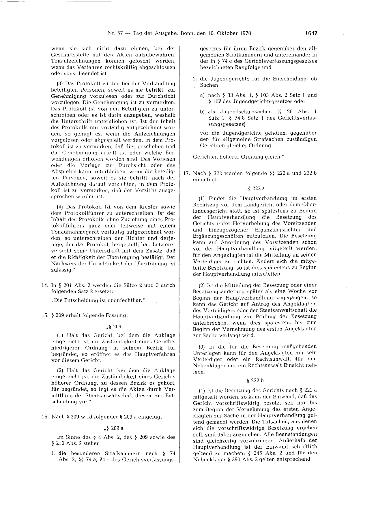 BGBl. 1978, Seite 1647 — Originalseite als Abbildung