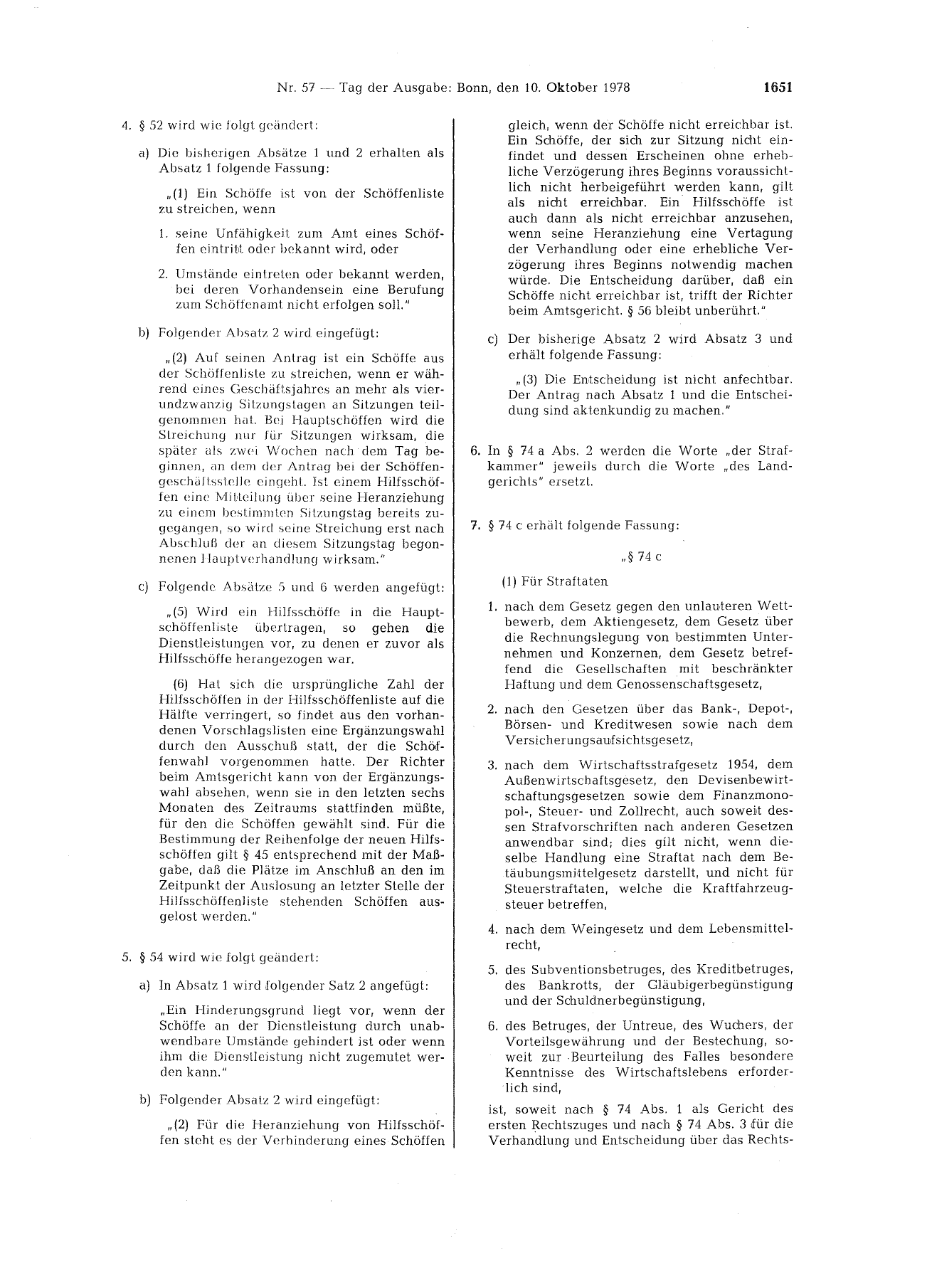 BGBl. 1978, Seite 1651 — Originalseite als Abbildung