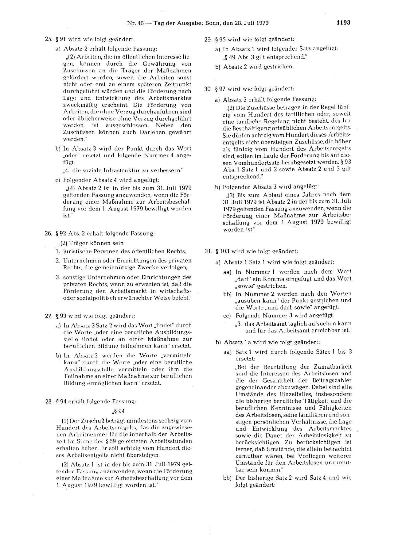 BGBl. 1979, Seite 1193 — Originalseite als Abbildung