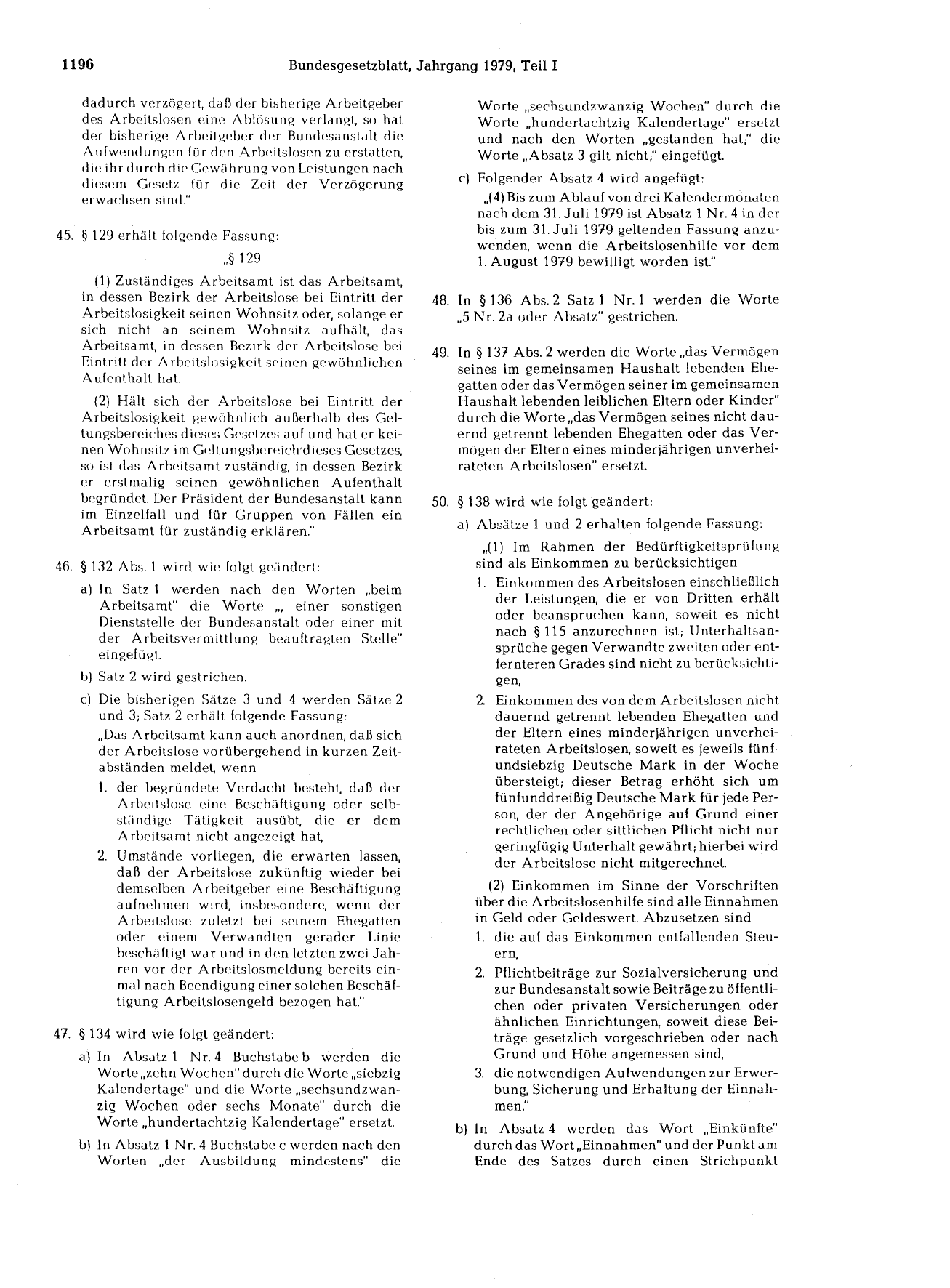 BGBl. 1979, Seite 1196 — Originalseite als Abbildung