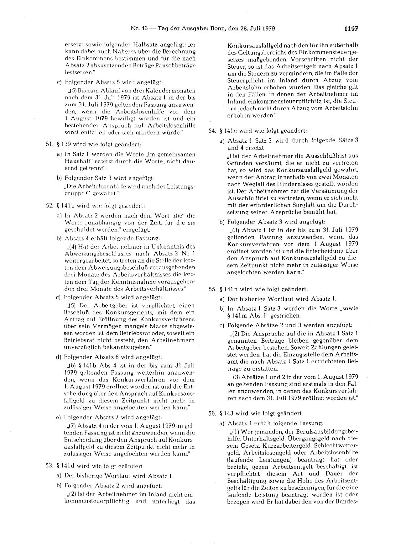 BGBl. 1979, Seite 1197 — Originalseite als Abbildung
