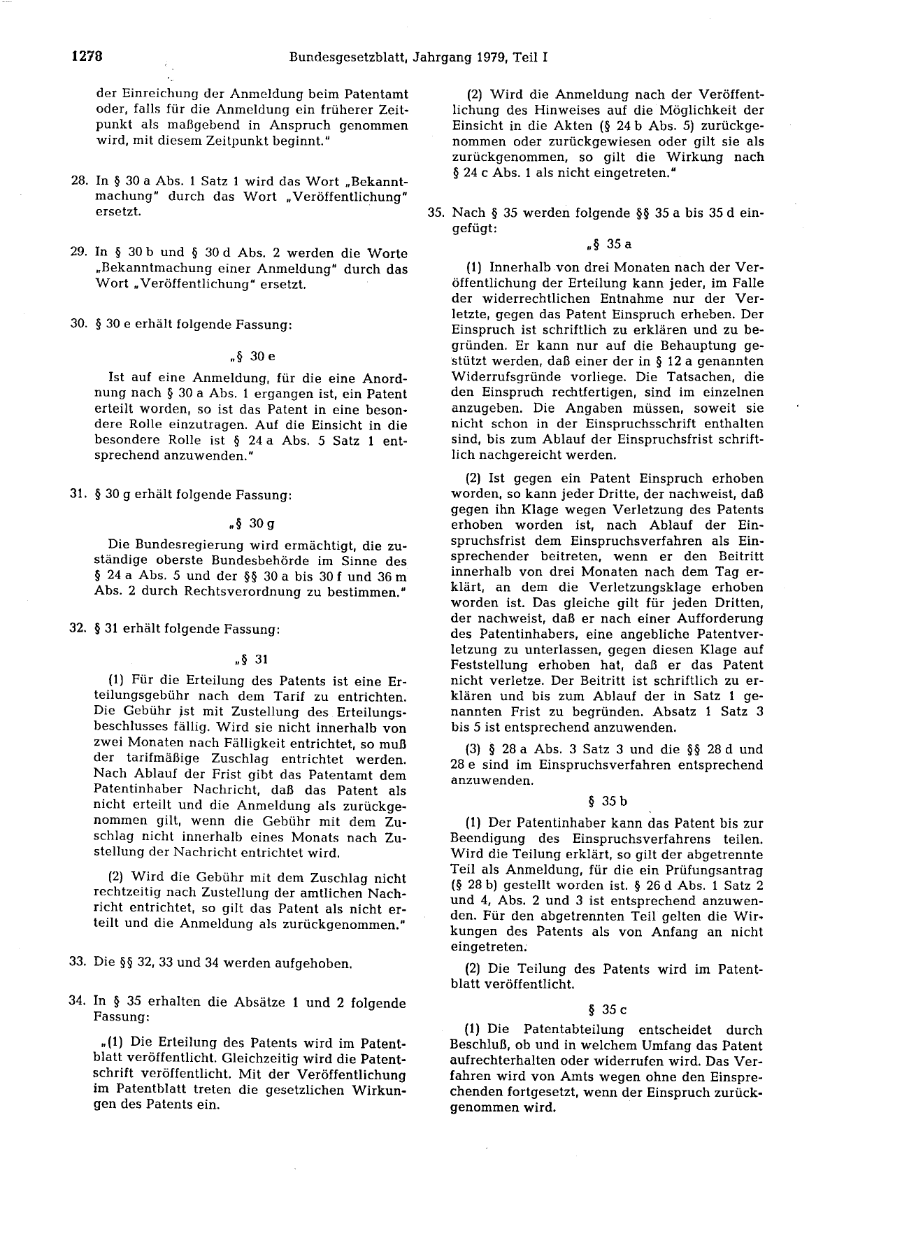 BGBl. 1979, Seite 1278 — Originalseite als Abbildung