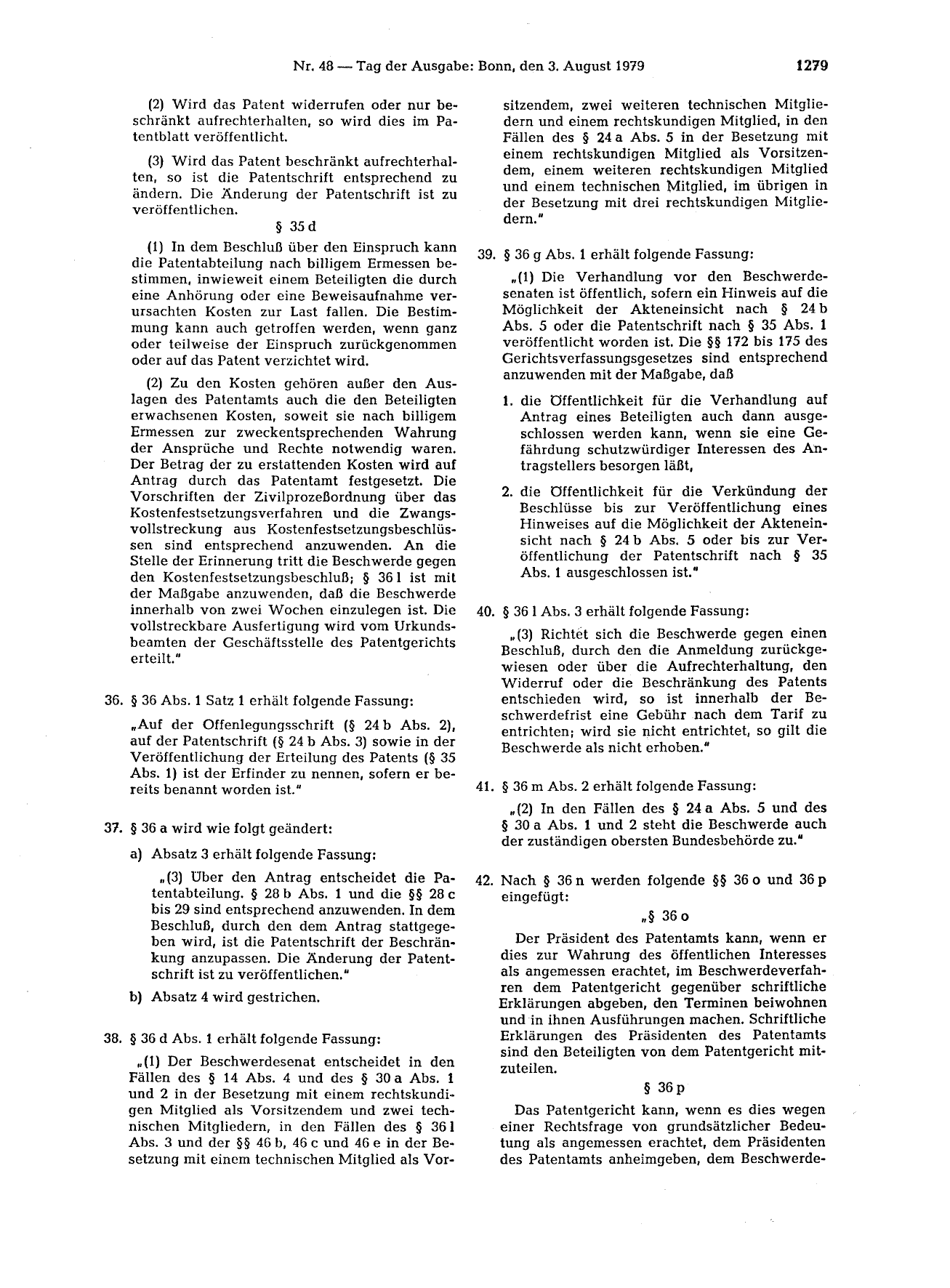 BGBl. 1979, Seite 1279 — Originalseite als Abbildung
