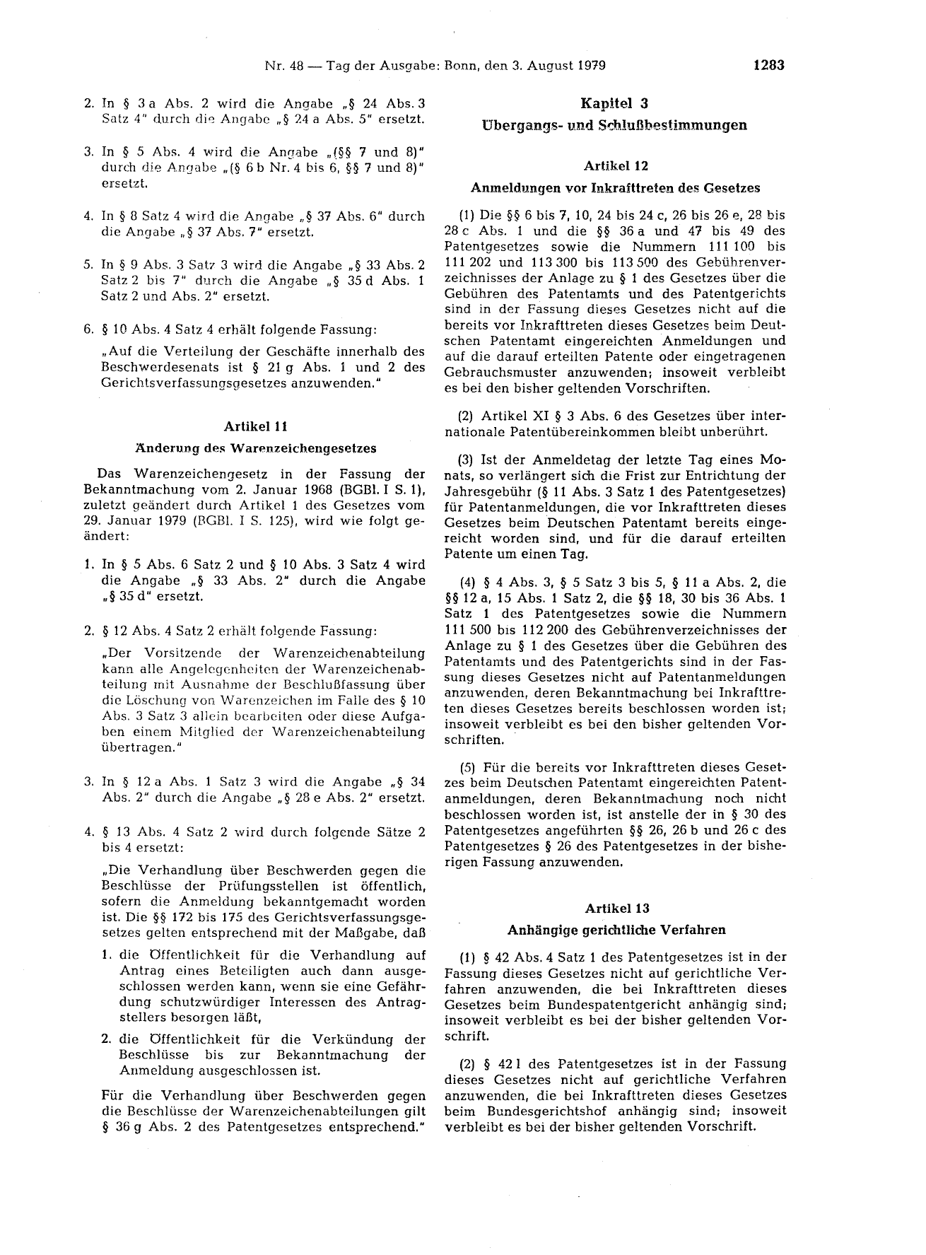 BGBl. 1979, Seite 1283 — Originalseite als Abbildung