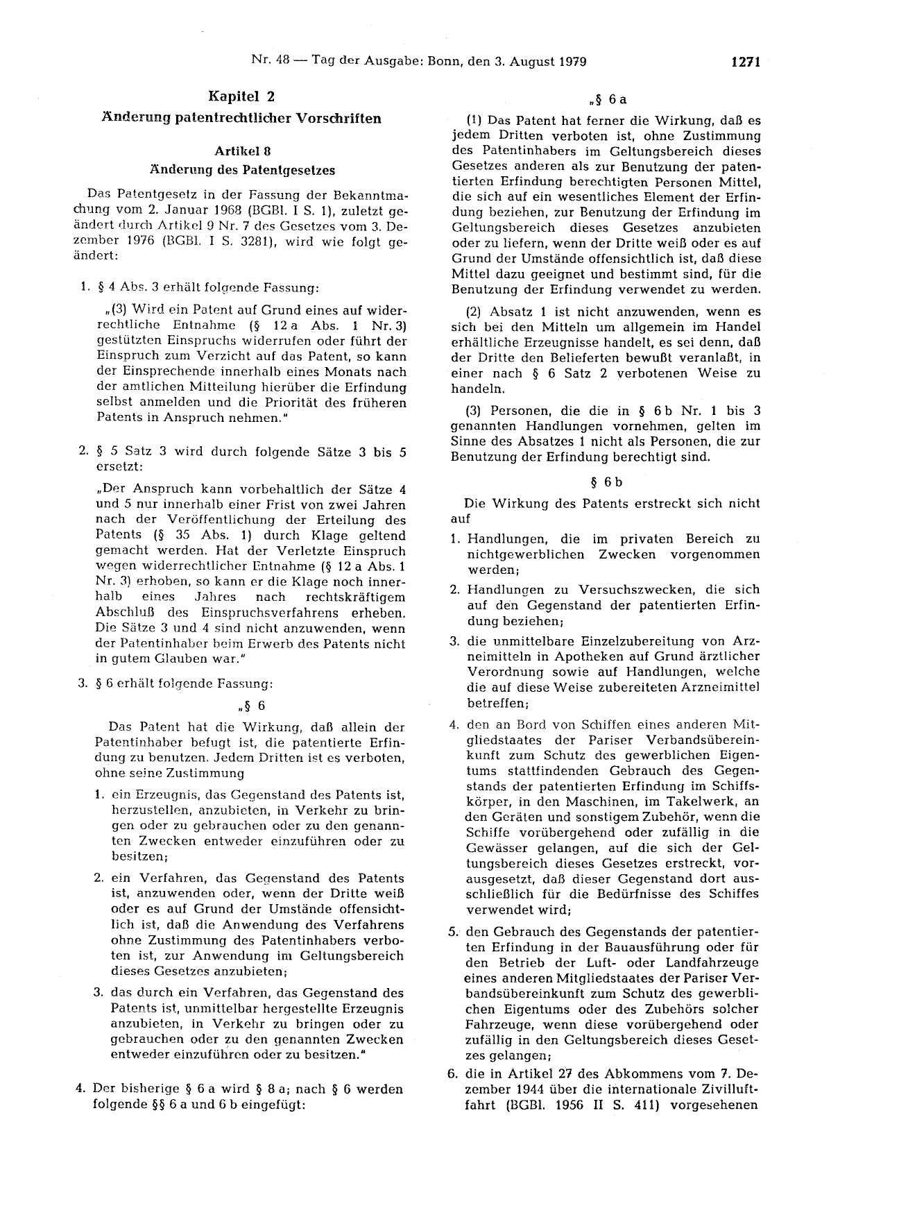 BGBl. 1979, Seite 1271 — Originalseite als Abbildung