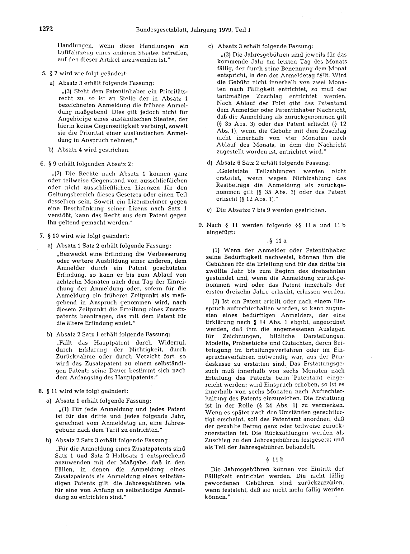BGBl. 1979, Seite 1272 — Originalseite als Abbildung