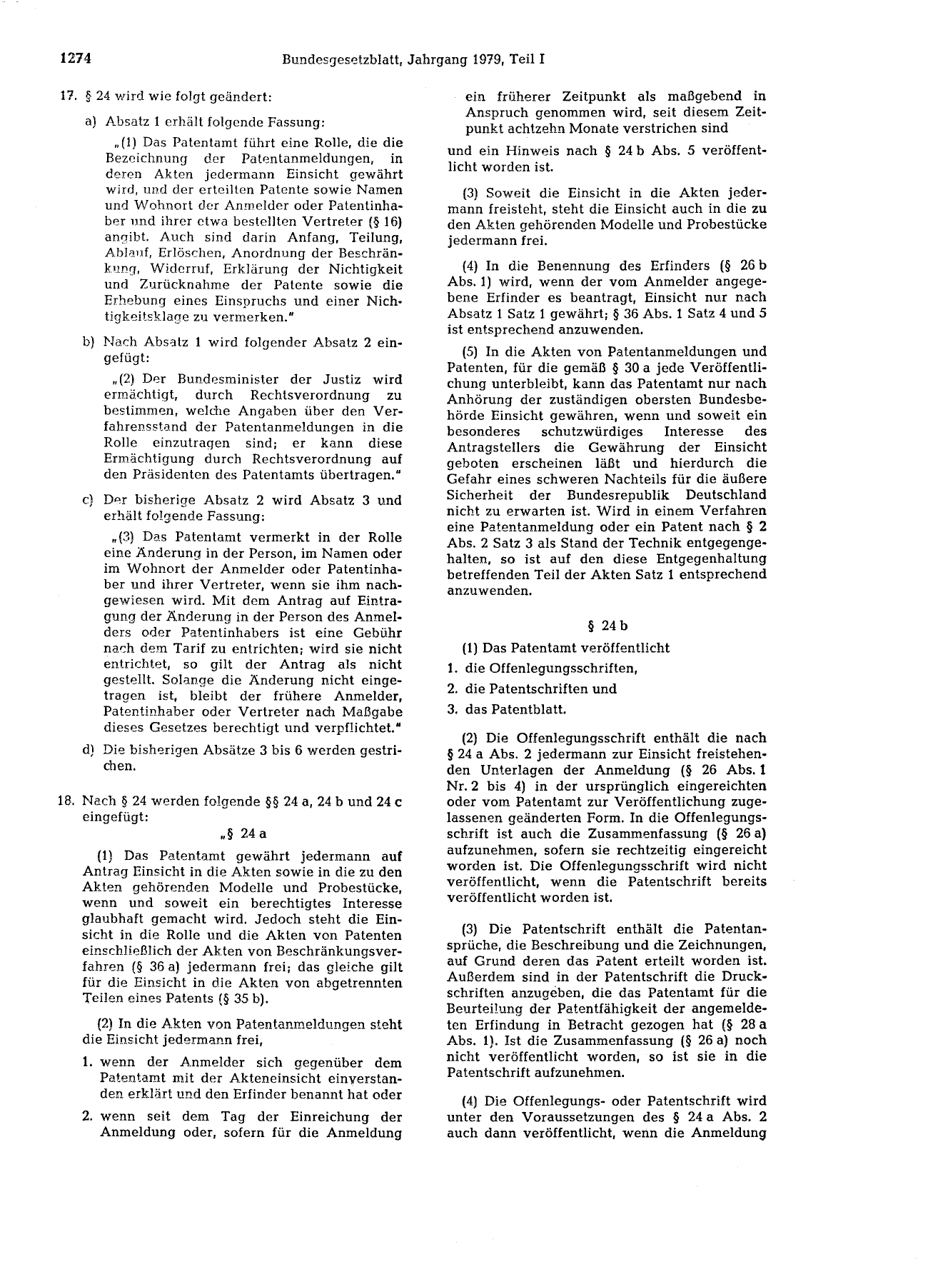 BGBl. 1979, Seite 1274 — Originalseite als Abbildung
