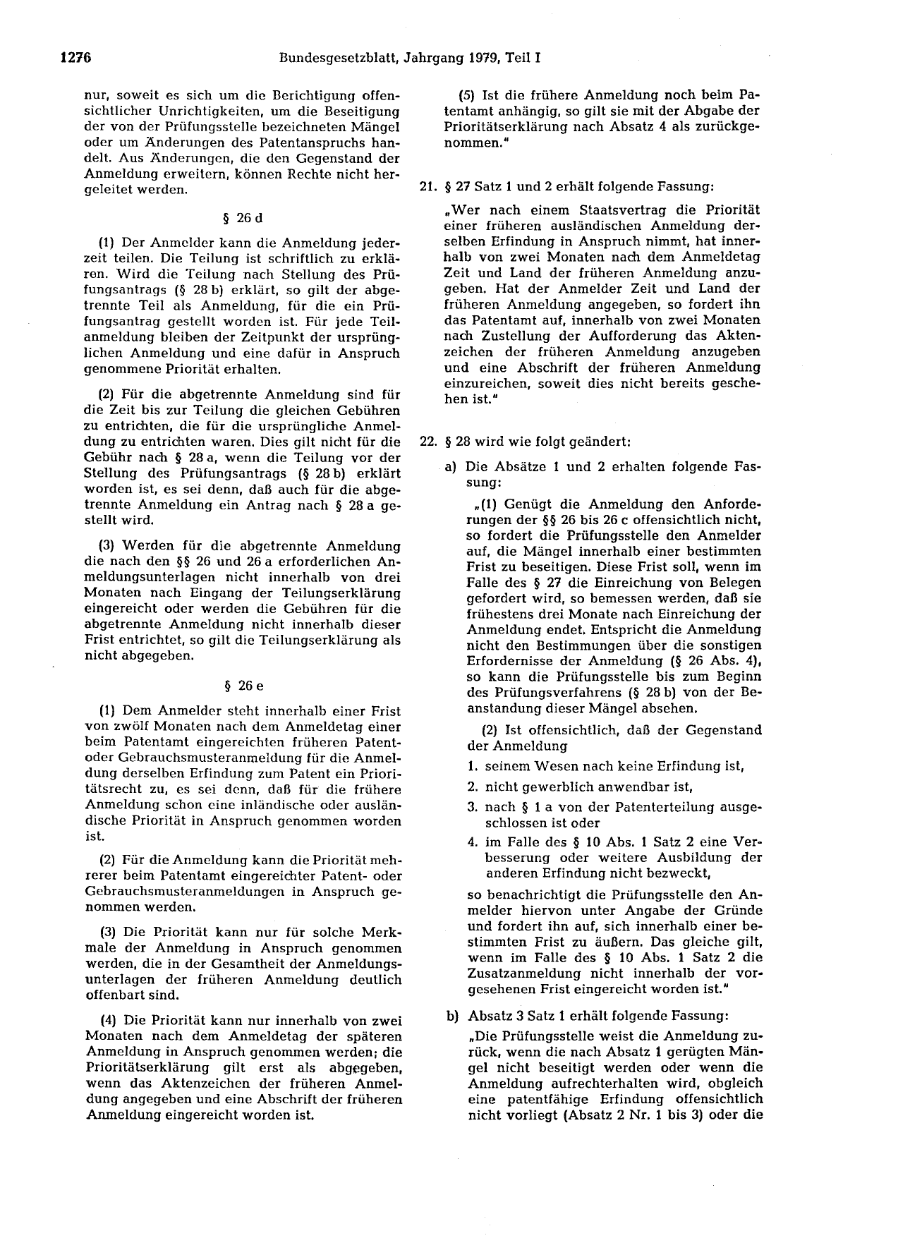 BGBl. 1979, Seite 1276 — Originalseite als Abbildung