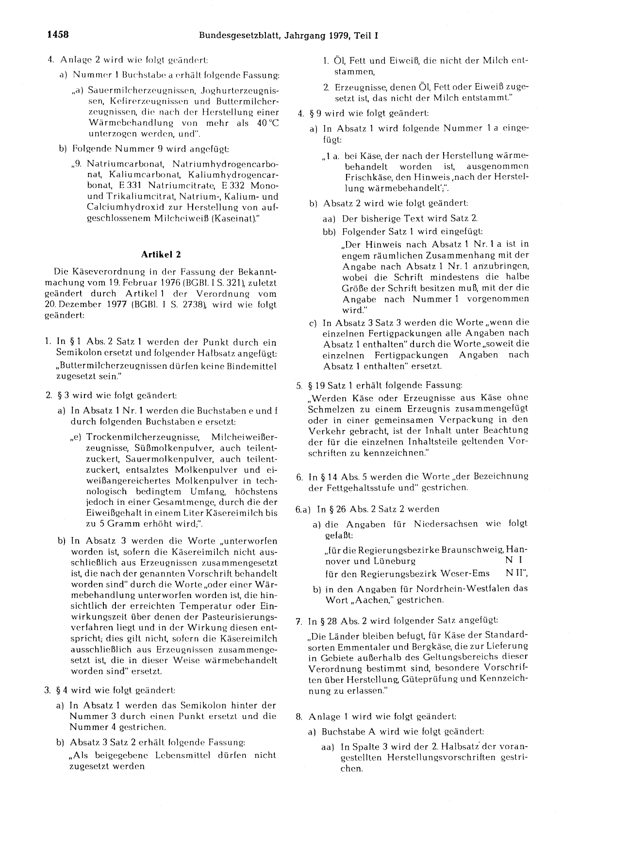 BGBl. 1979, Seite 1458 — Originalseite als Abbildung