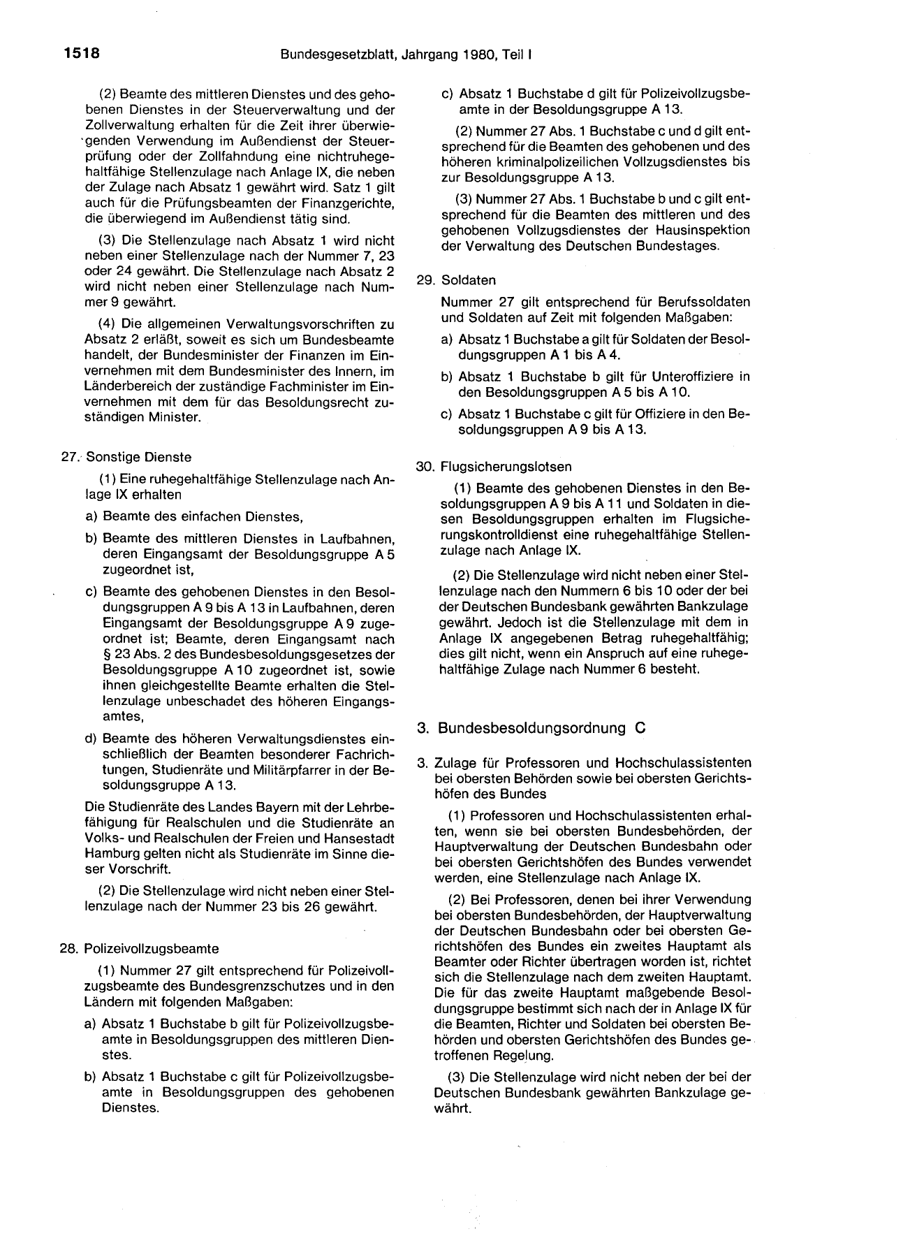 BGBl. 1980, Seite 1518 — Originalseite als Abbildung