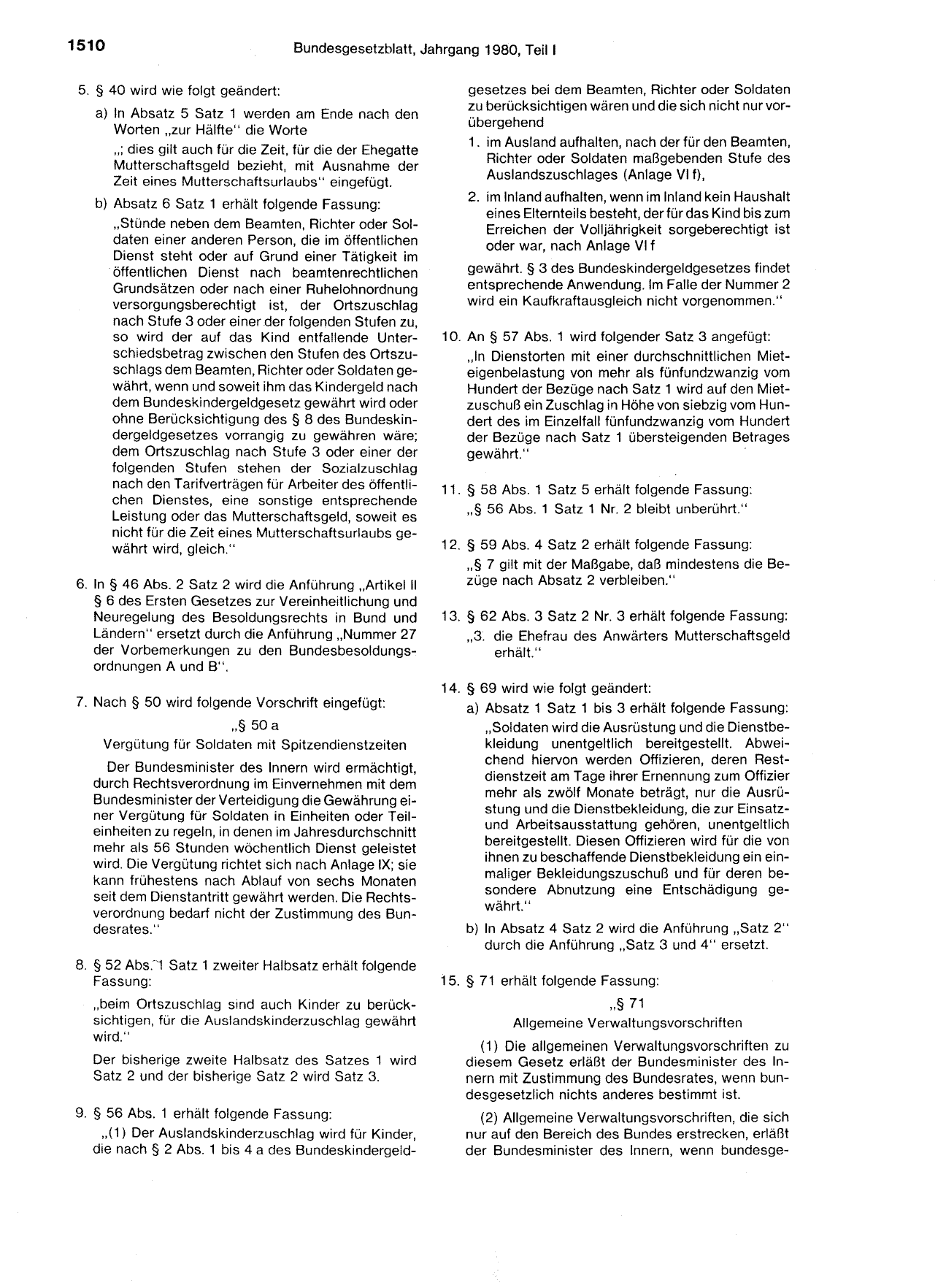 BGBl. 1980, Seite 1510 — Originalseite als Abbildung