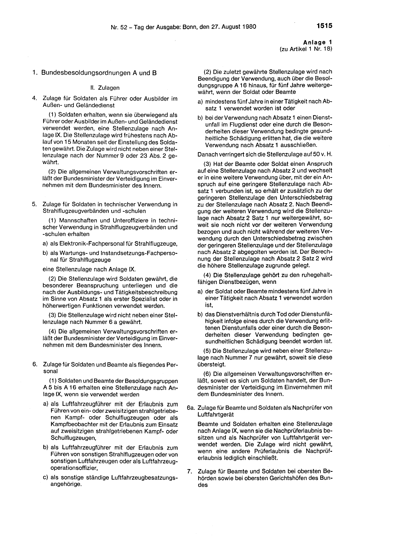 BGBl. 1980, Seite 1515 — Originalseite als Abbildung