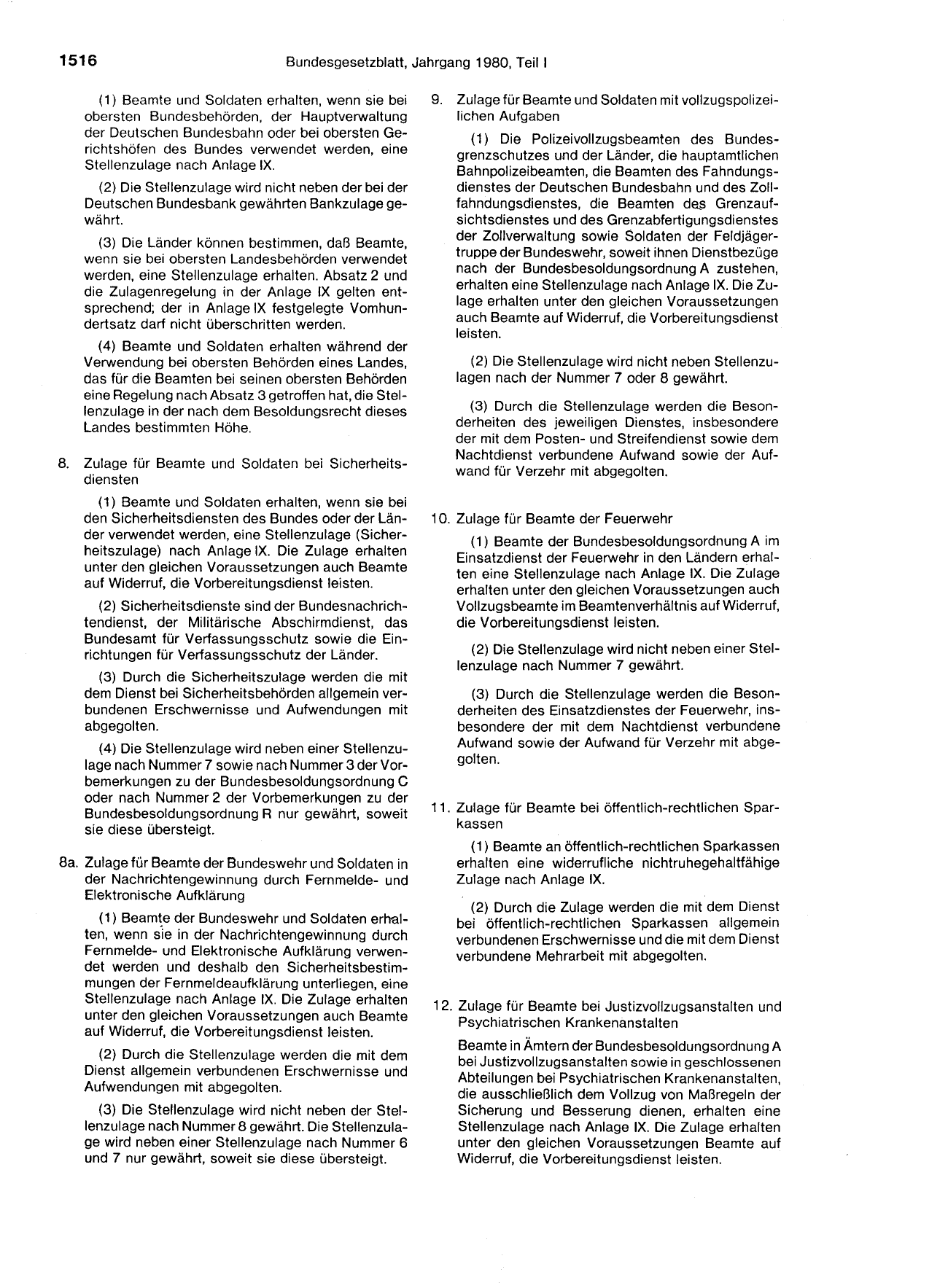 BGBl. 1980, Seite 1516 — Originalseite als Abbildung