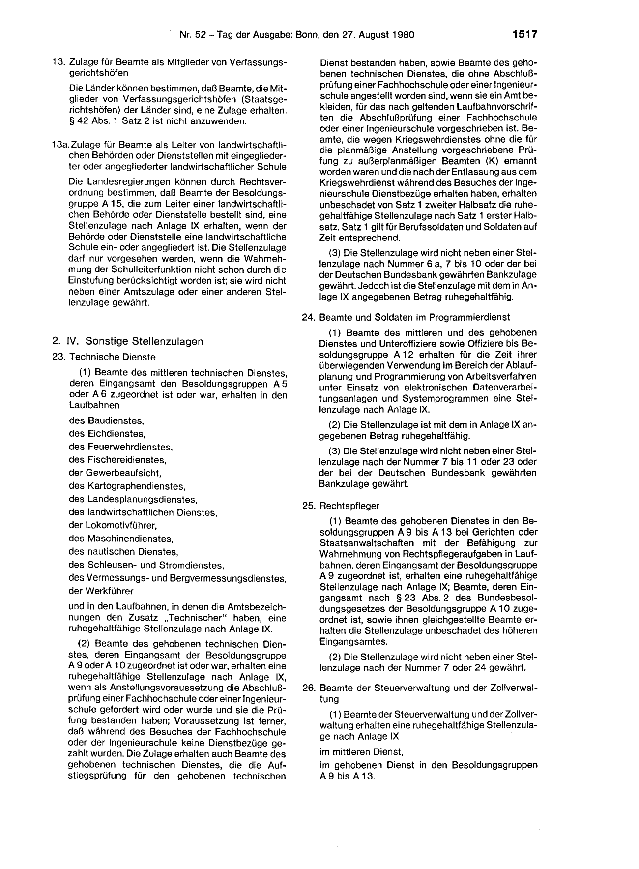 BGBl. 1980, Seite 1517 — Originalseite als Abbildung