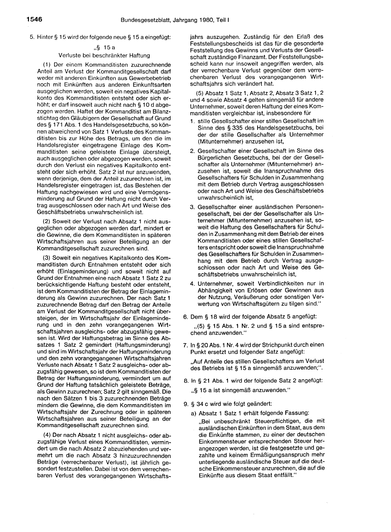 BGBl. 1980, Seite 1546 — Originalseite als Abbildung