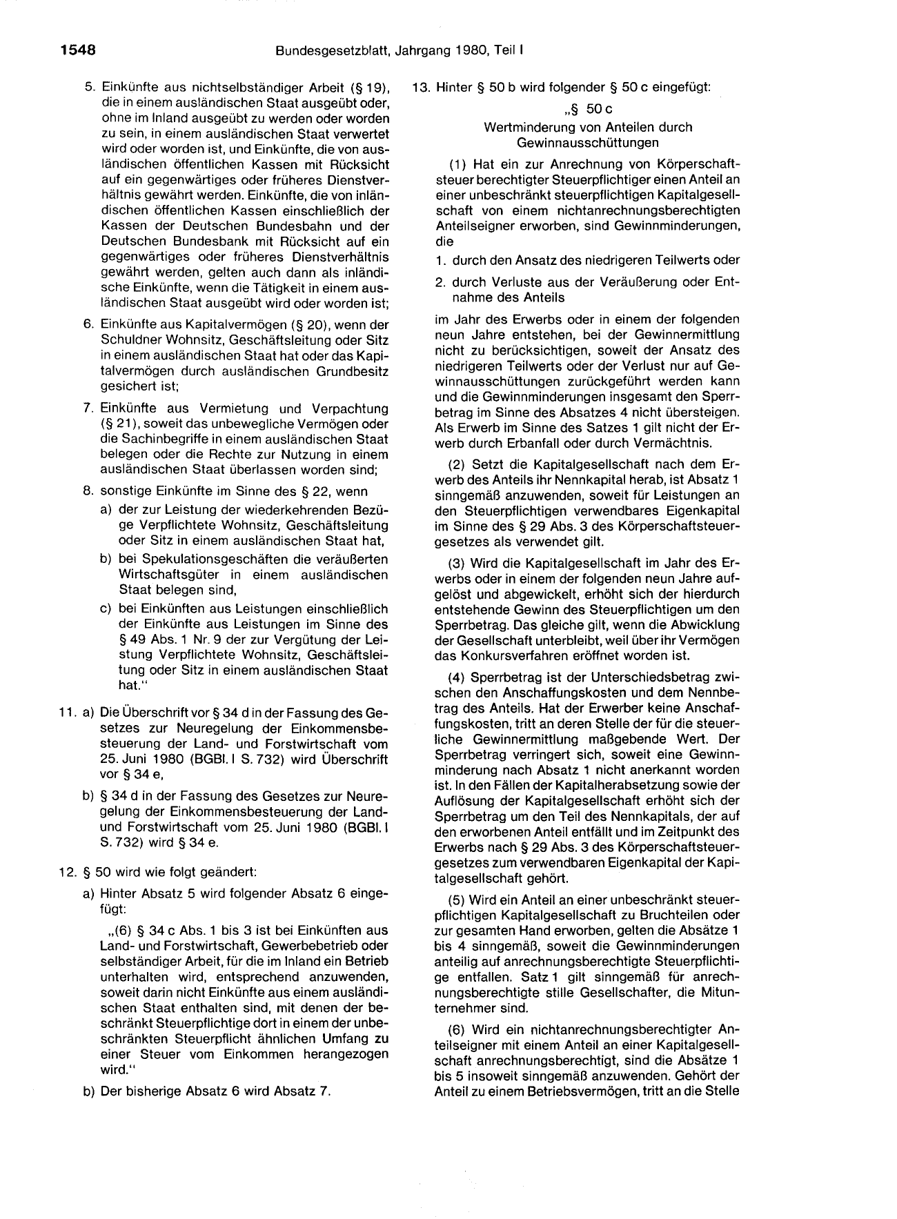 BGBl. 1980, Seite 1548 — Originalseite als Abbildung