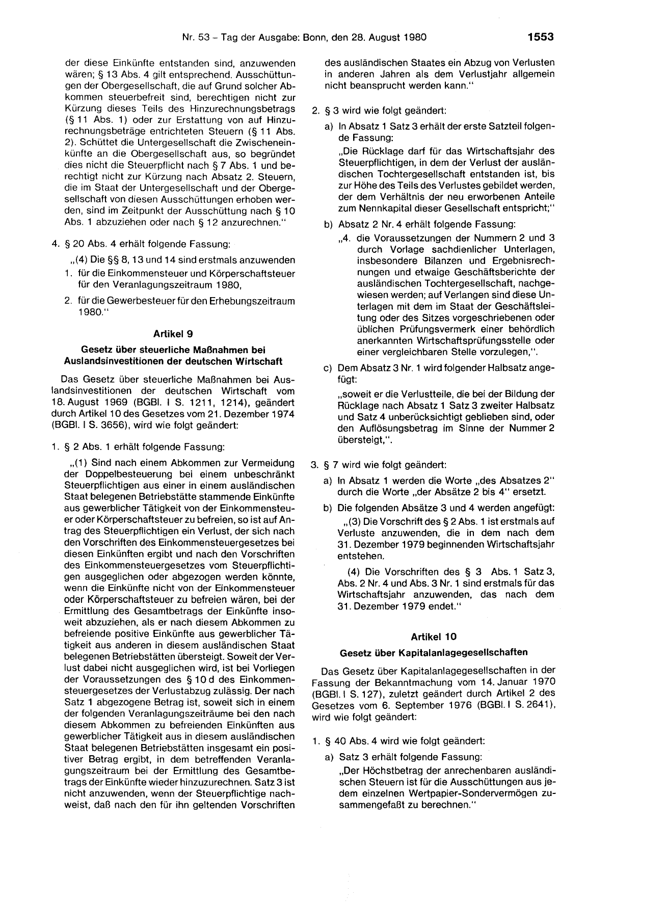 BGBl. 1980, Seite 1553 — Originalseite als Abbildung