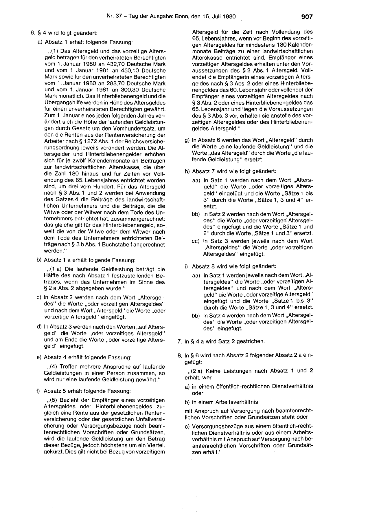 BGBl. 1980, Seite 907 — Originalseite als Abbildung