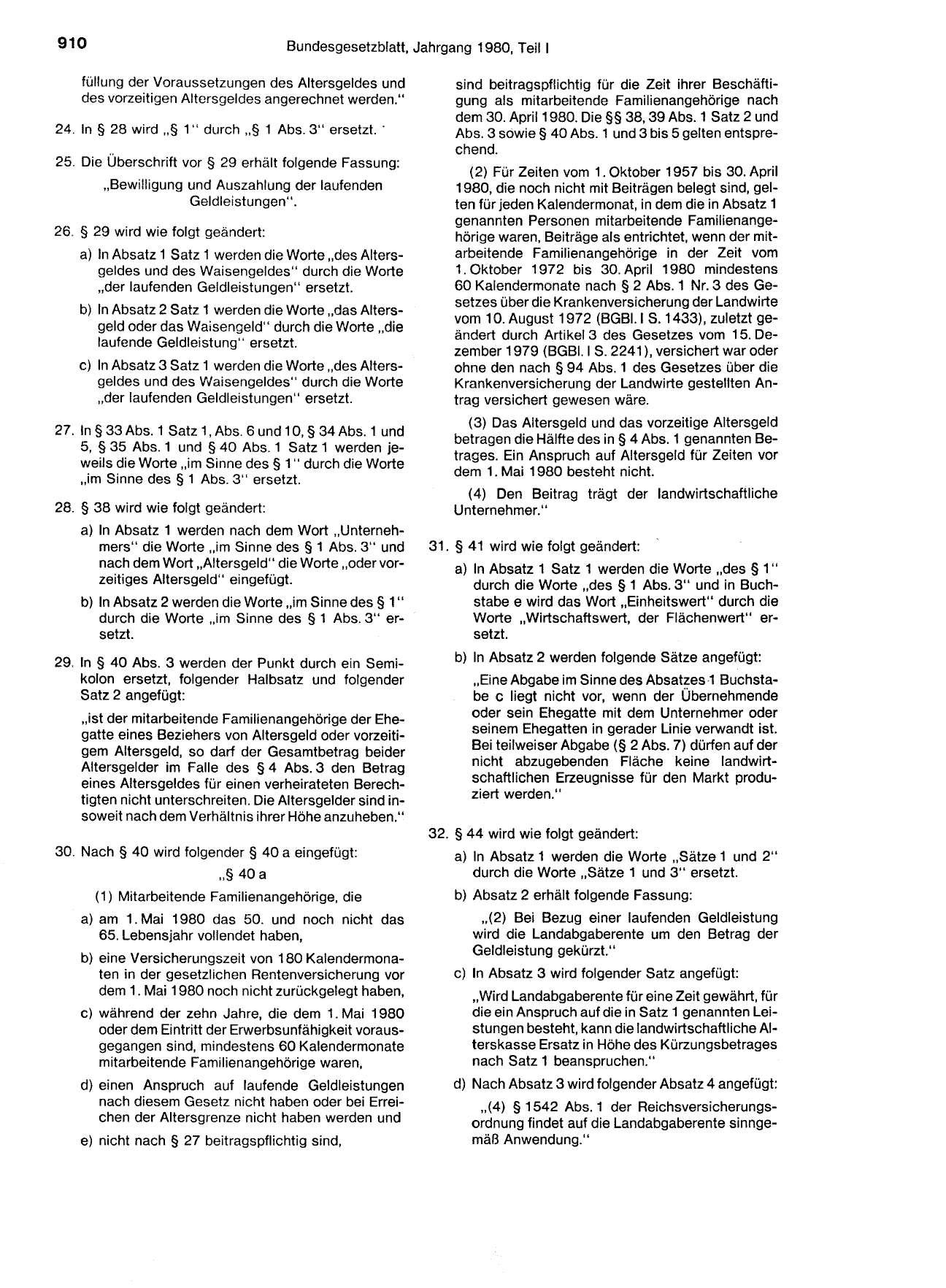 BGBl. 1980, Seite 910 — Originalseite als Abbildung