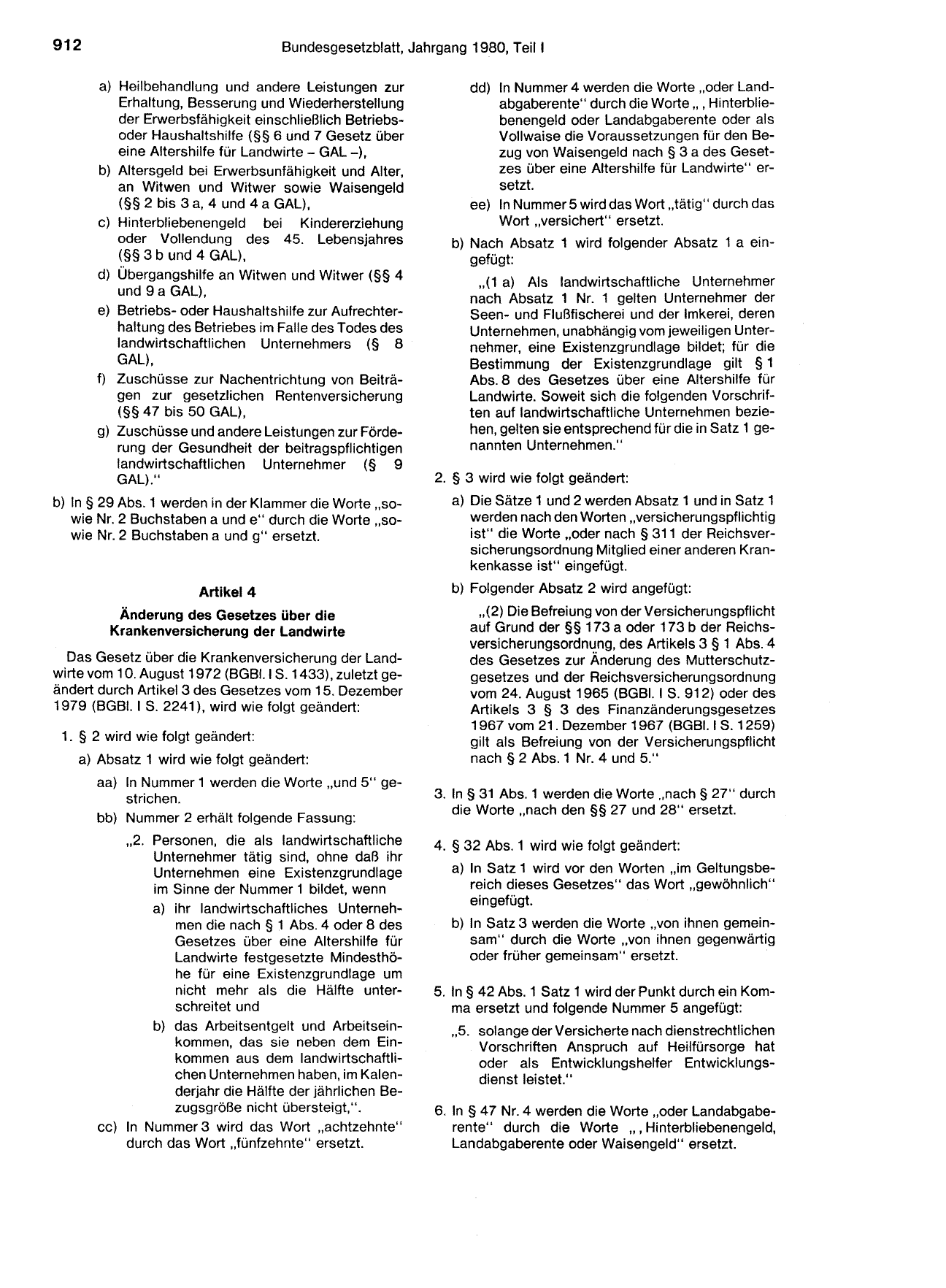 BGBl. 1980, Seite 912 — Originalseite als Abbildung