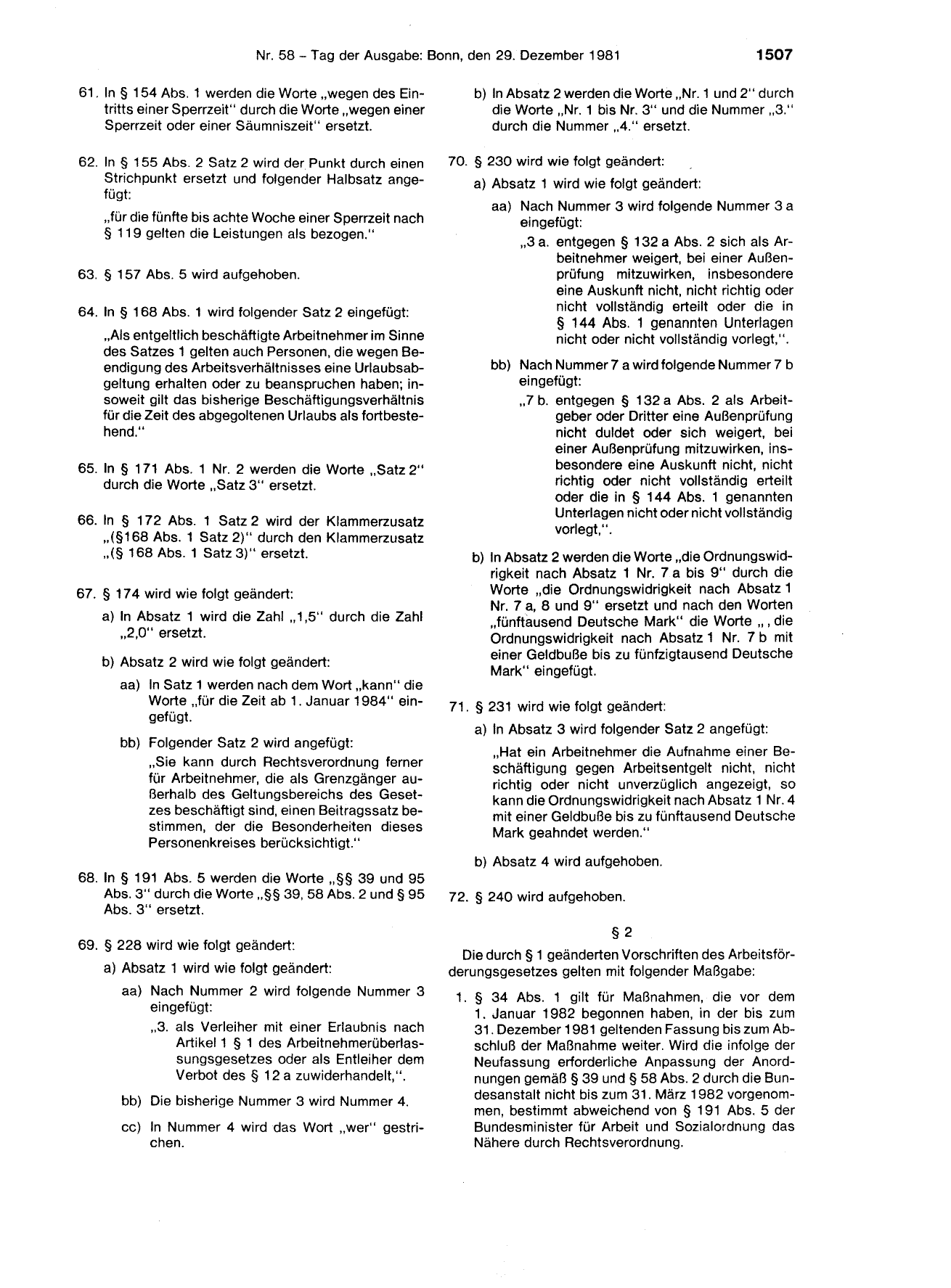 BGBl. 1981, Seite 1507 — Originalseite als Abbildung