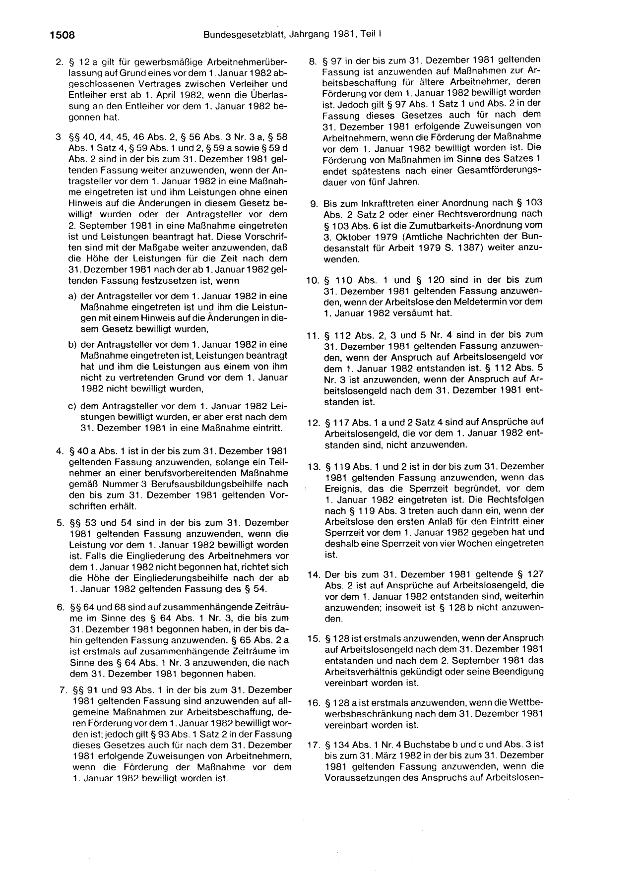 BGBl. 1981, Seite 1508 — Originalseite als Abbildung