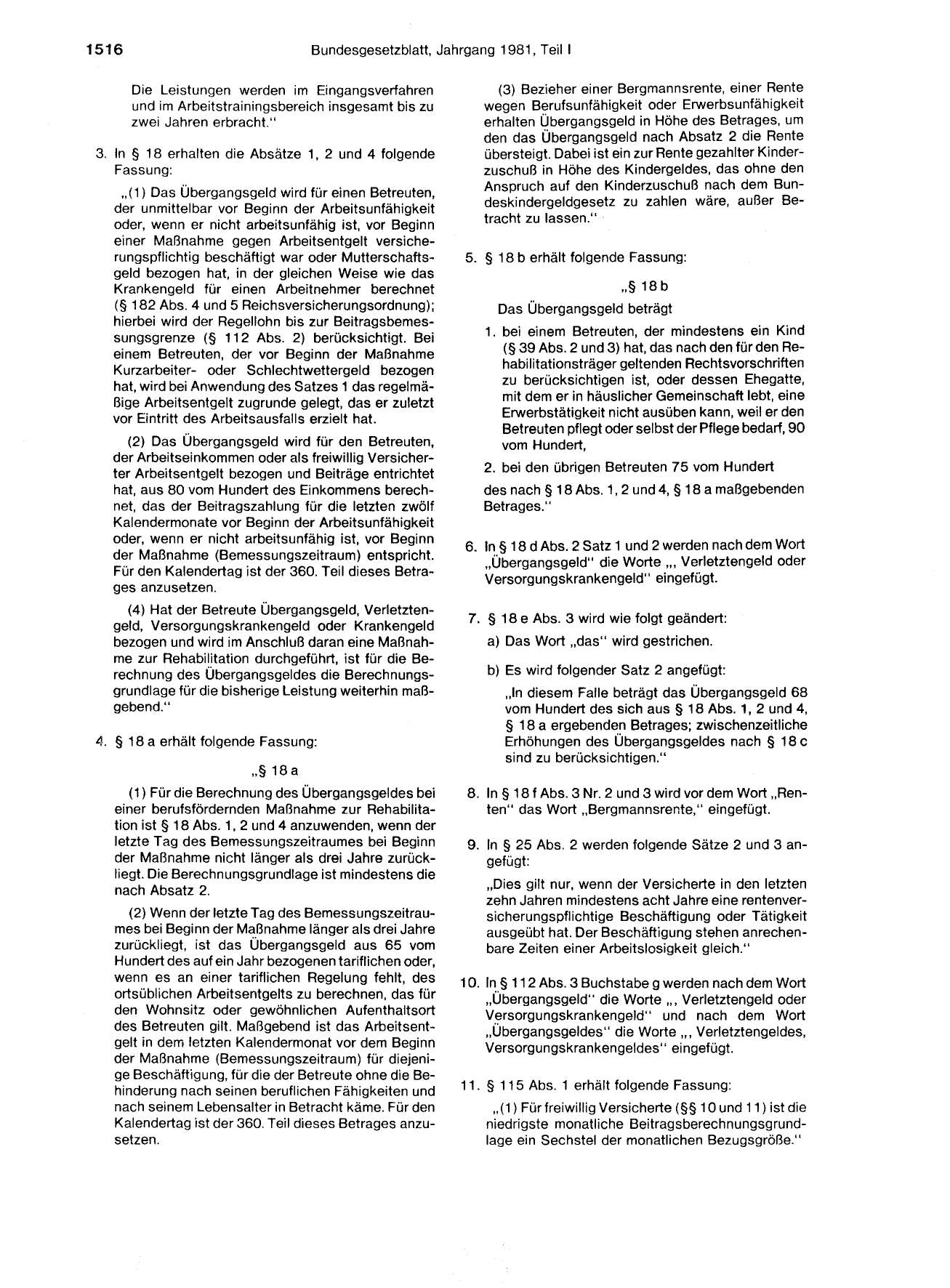 BGBl. 1981, Seite 1516 — Originalseite als Abbildung