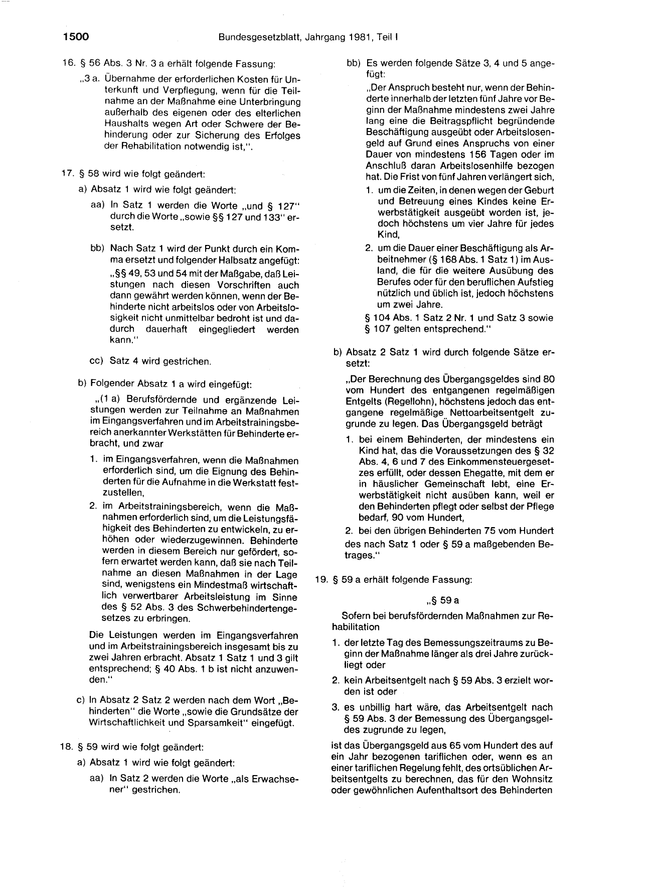 BGBl. 1981, Seite 1500 — Originalseite als Abbildung